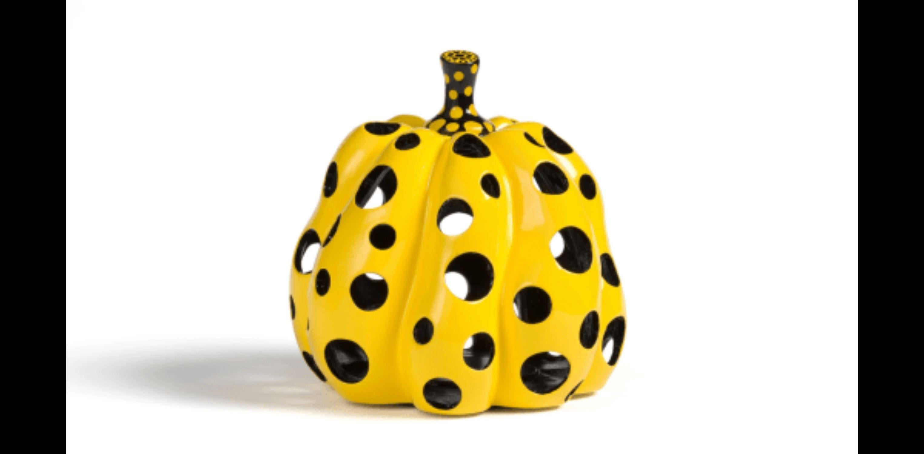 Pumpkin sculpture with holes By Yayoi Kusama For Sale 1