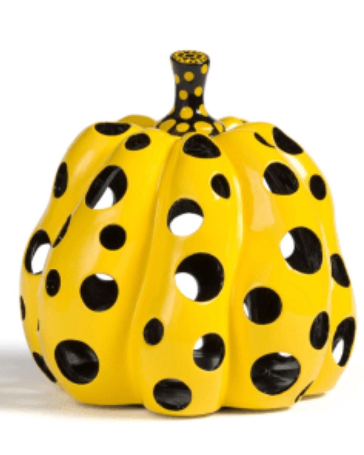 Pumpkin sculpture with holes By Yayoi Kusama For Sale 2