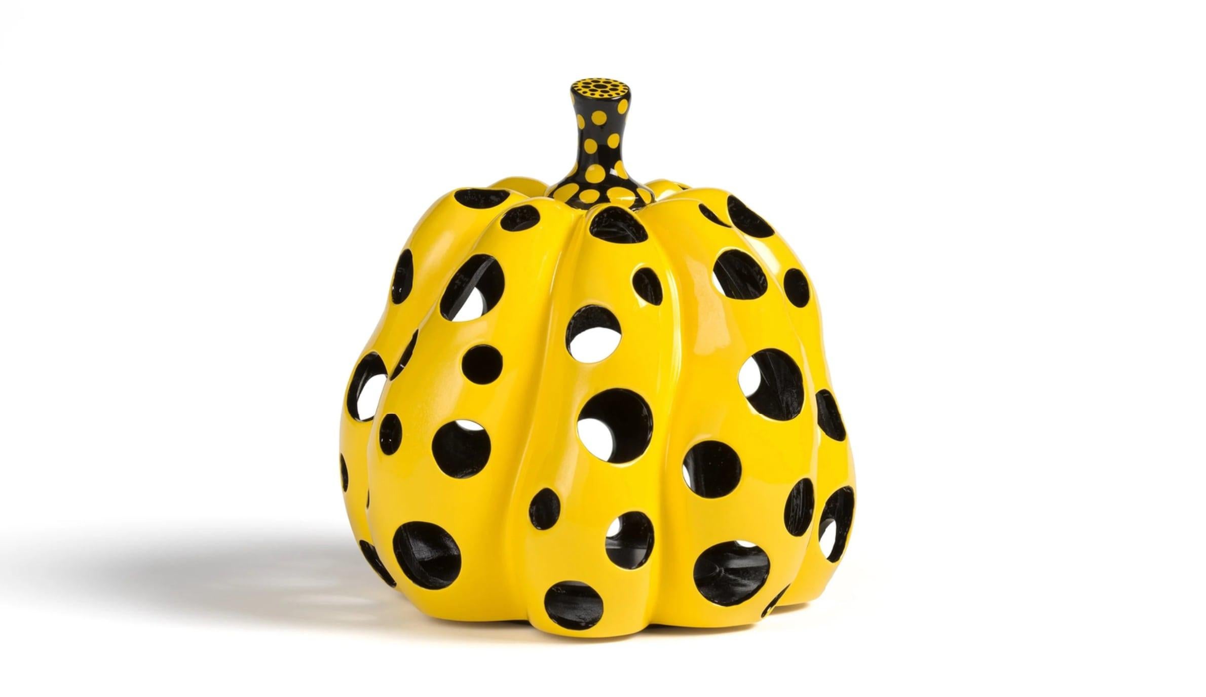 Pumpkin sculpture with holes By Yayoi Kusama For Sale 4