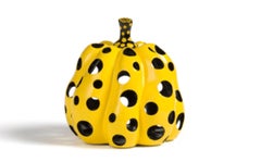 Pumpkin sculpture with holes By Yayoi Kusama