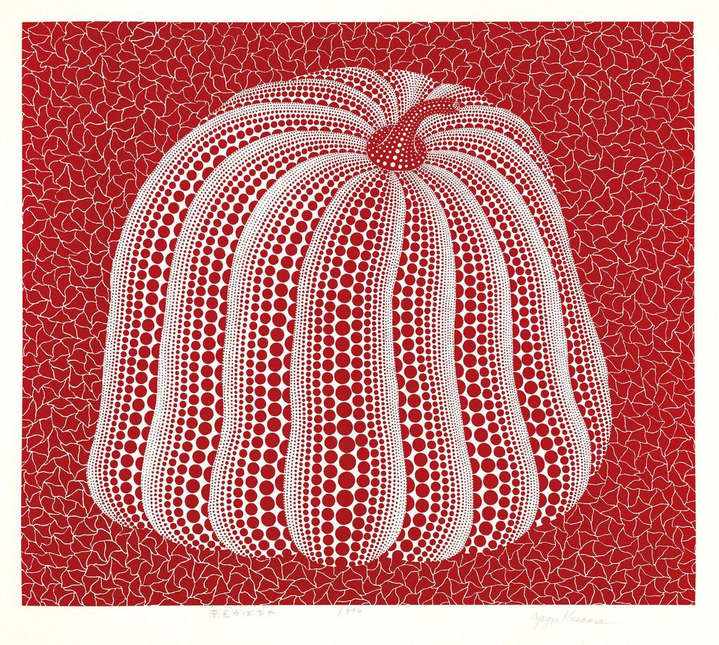 Yayoi Kusama Figurative Print - Red Colored Pumpkin