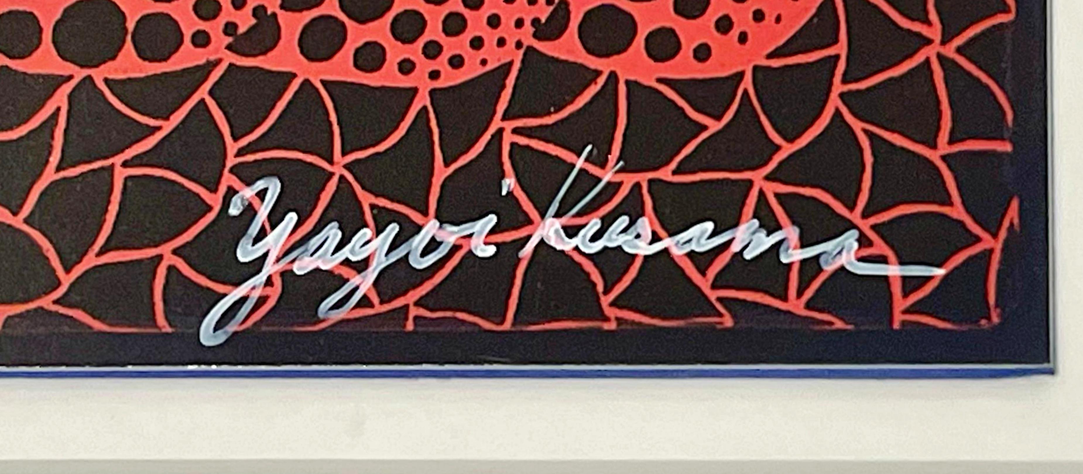Red Pumpkin Card (Hand signed by Yayoi Kusama), Framed Pop Art print For Sale 2