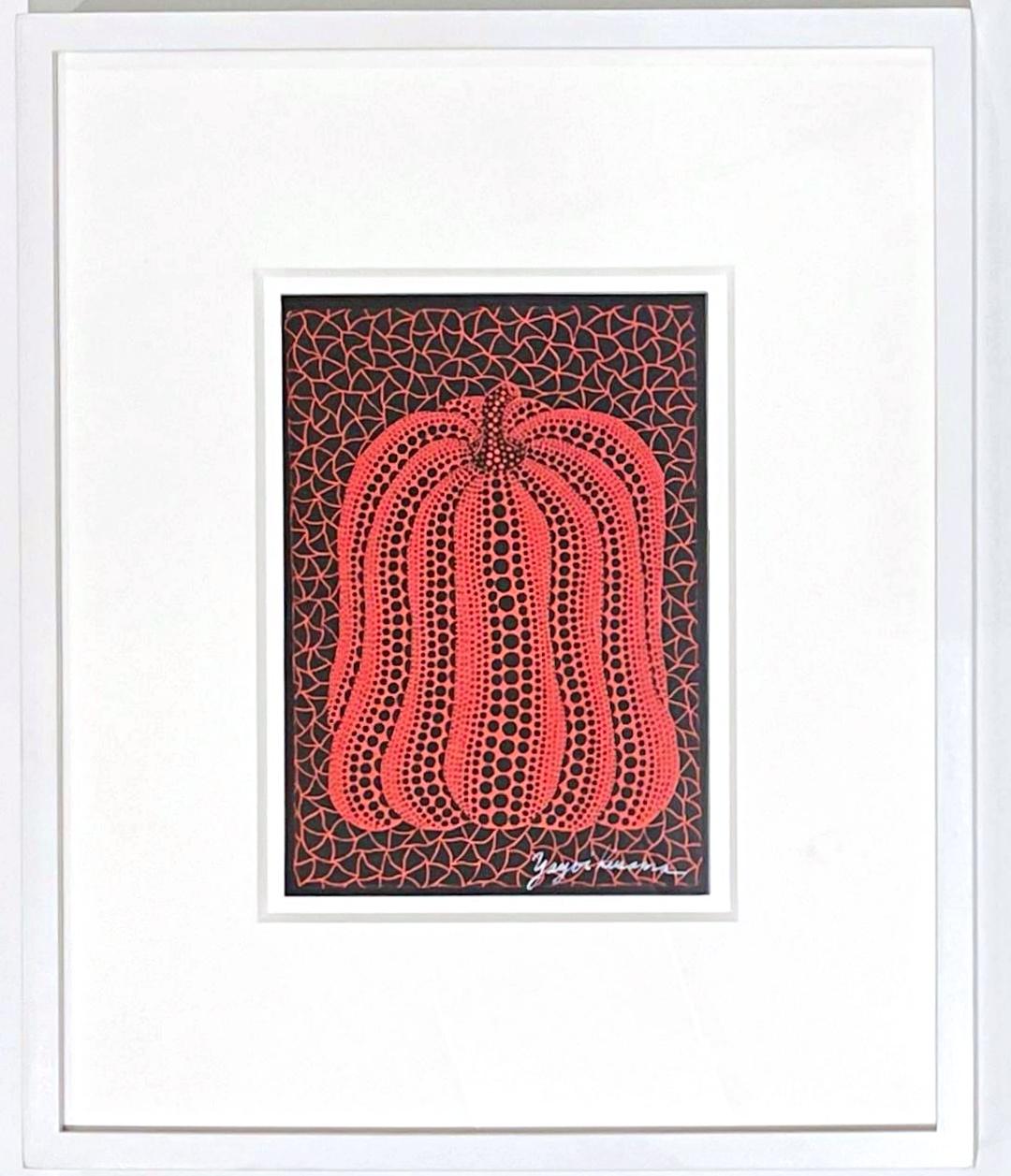 Yayoi Kusama
Offset lithograph card, ca. 2002
Boldly signed in white marker on the front by the artist
Rare collectible when hand signed by Kusama
Provenance: Acquired from an international auction house specializing in historic autographs
Elegantly