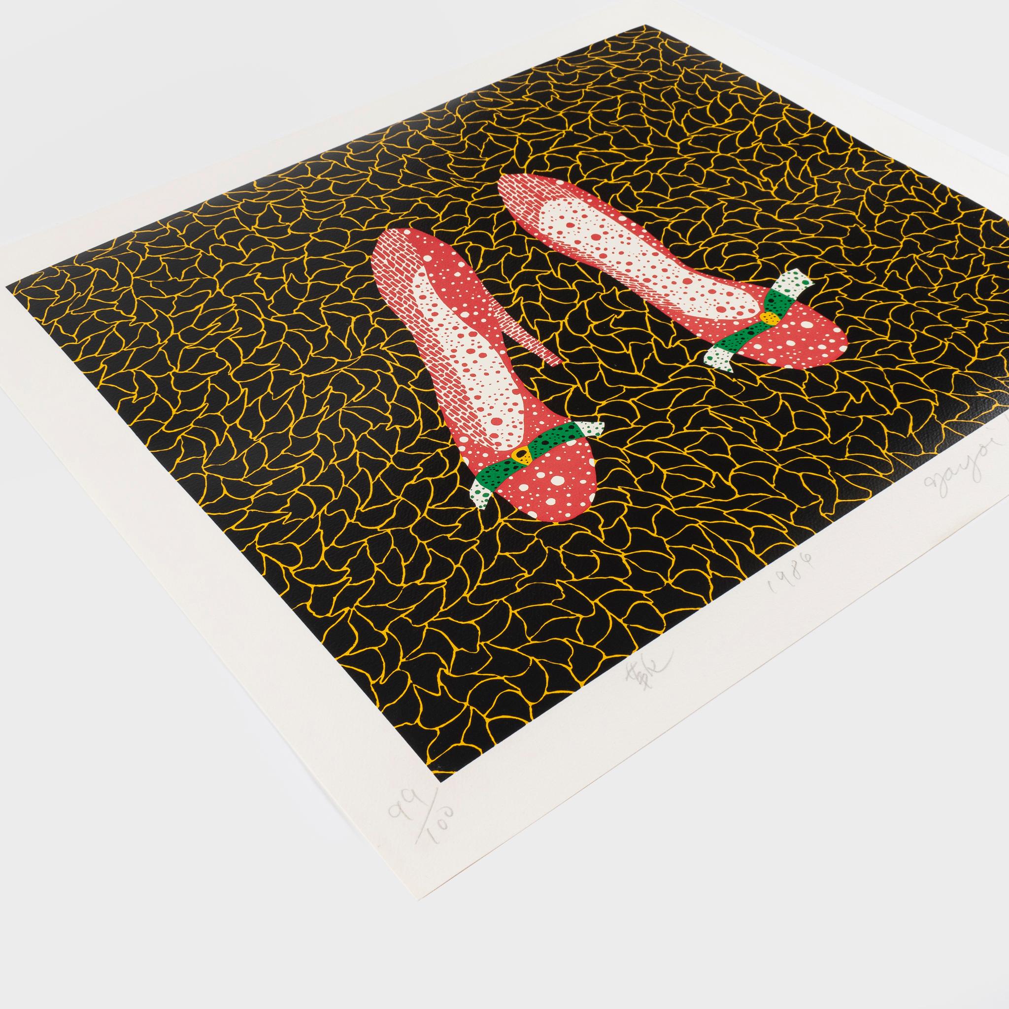 Shoes  Yayoi Kusama, Japanese Abstract Art Print, Limited Edition Signed For Sale 1