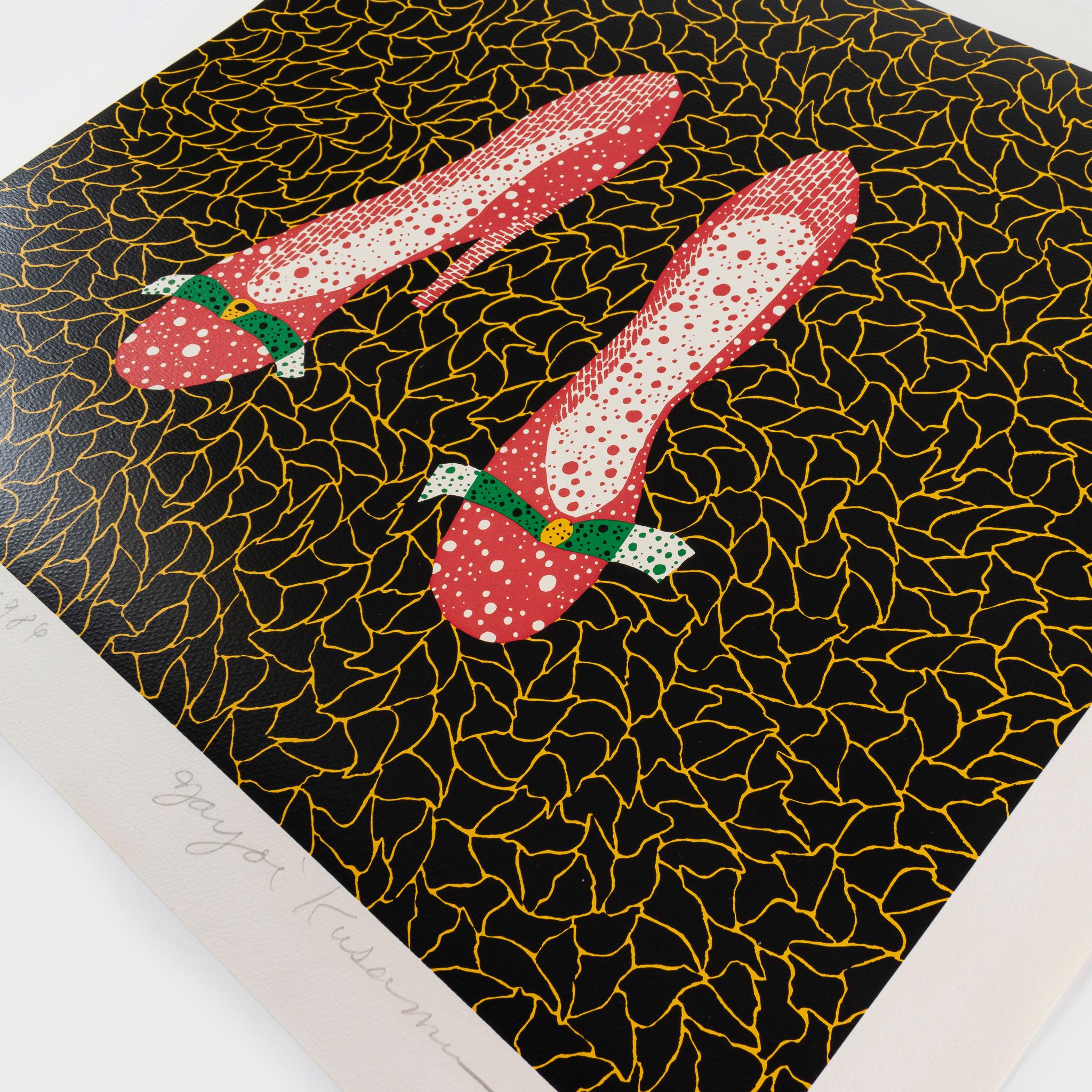 Schuhe  Yayoi Kusama, Japanischer abstrakter Kunstdruck, limitierte Auflage im Angebot 3