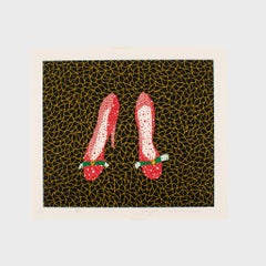 Chaussures Yayoi Kusama, estampe d'art abstrait japonaise, édition limitée signée