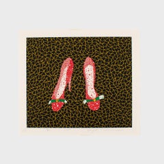 Chaussures  Yayoi Kusama, estampe d'art abstrait japonaise, édition limitée signée