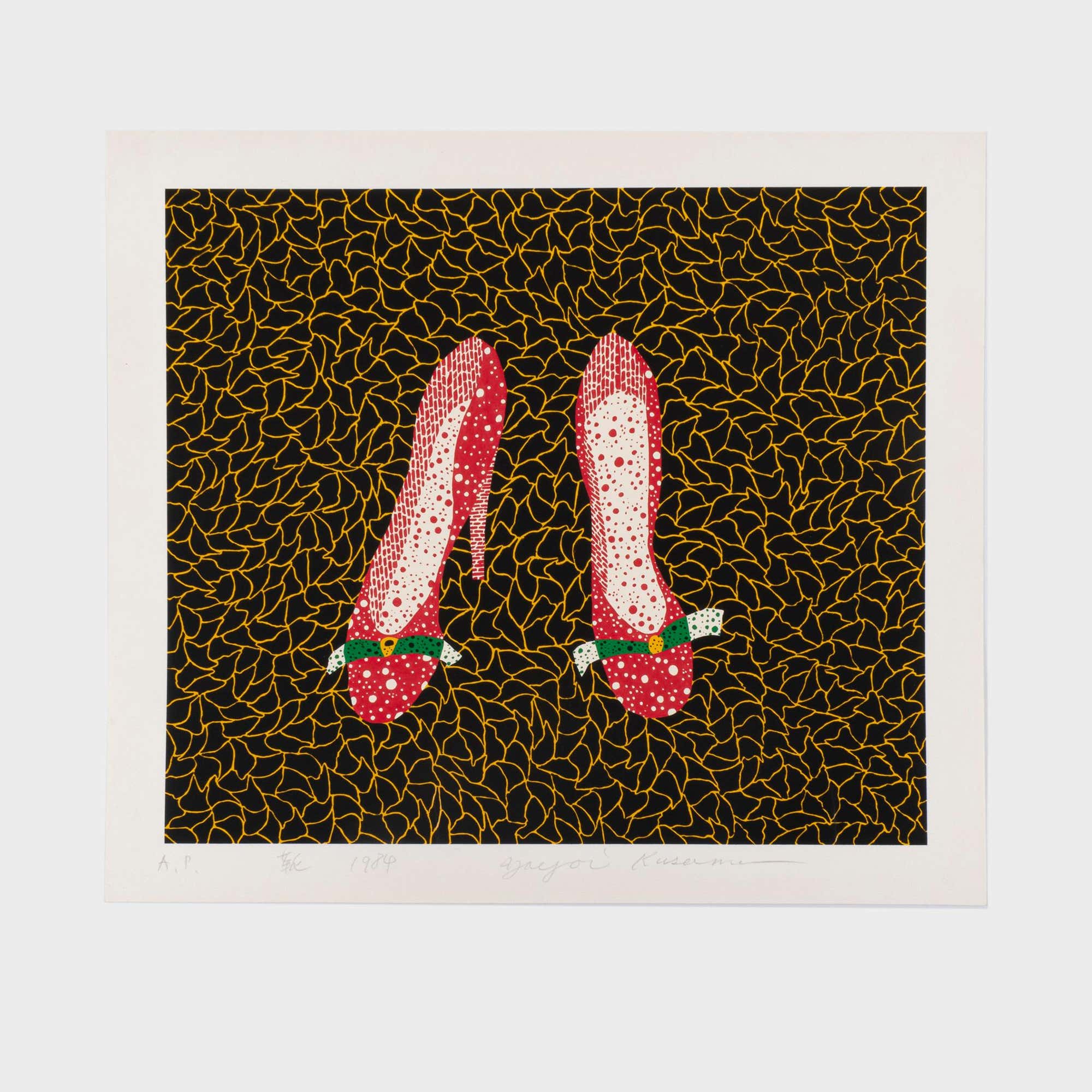 Yayoi Kusama, Shoes Screenprint, Contemporary 20th Century, A.P. Edition, 53.5x61 cm