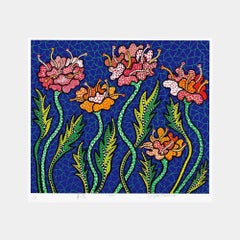 Flores de verano  Impresión floral abstracta firmada de Yayoi Kusama