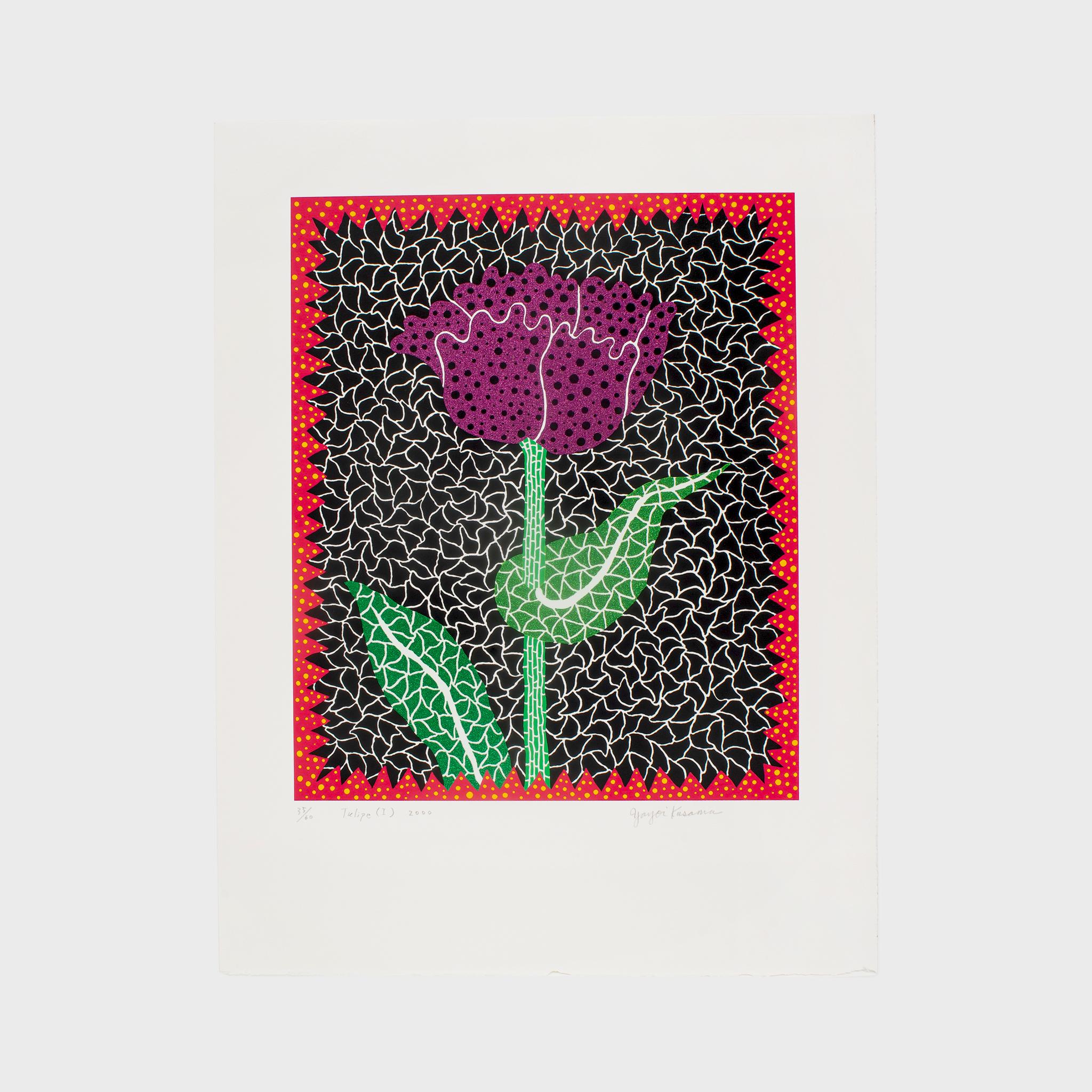 Yayoi Kusama Still-Life Print - Tulipe (1) from “Amour pour Toujours”, Limited Edition Signed Screenprint