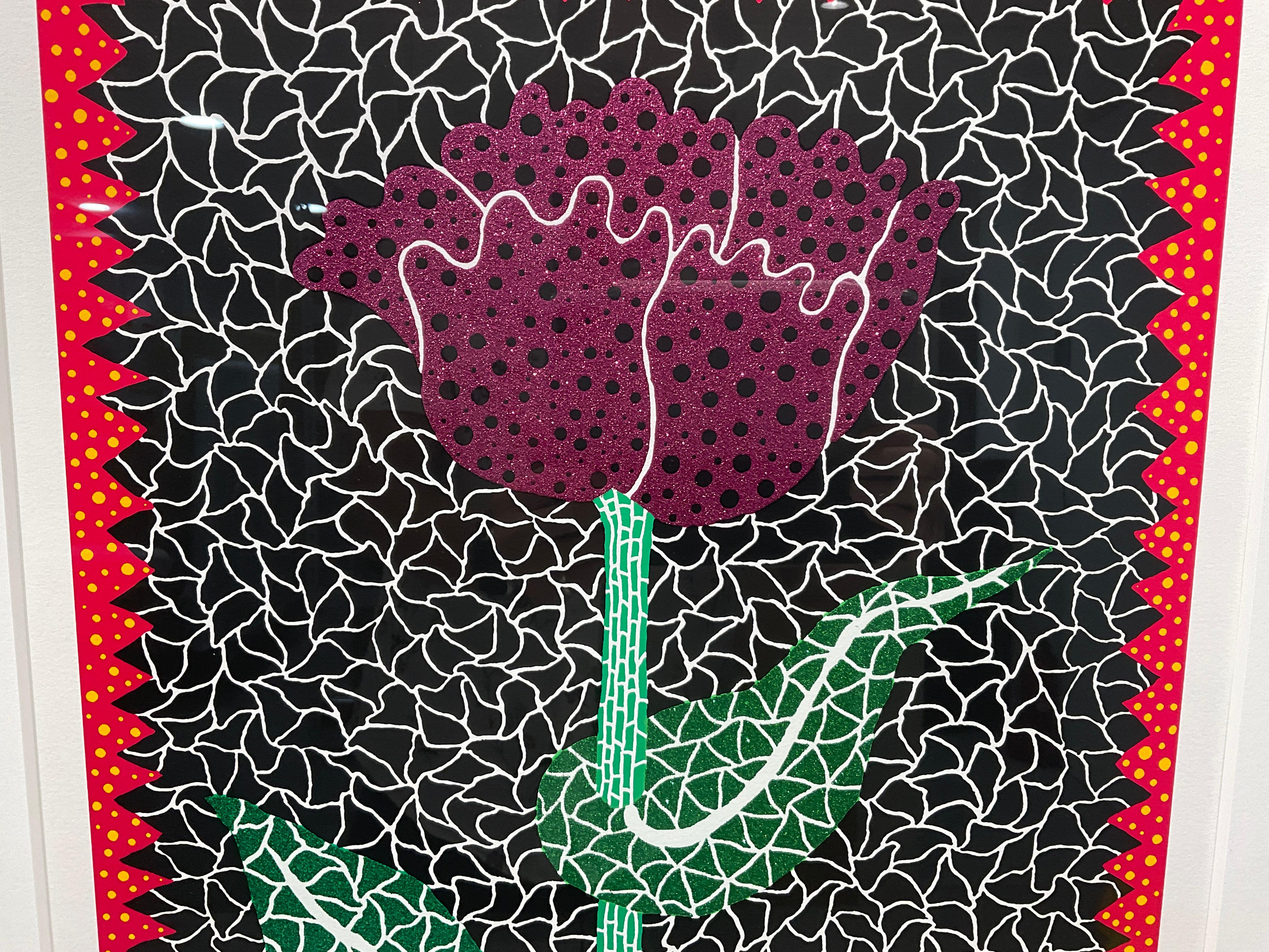 Tulipe (I),  Serigrafía (lamé) Edición Limitada de 60 por Yayoi Kusama (ABE 290) en venta 4