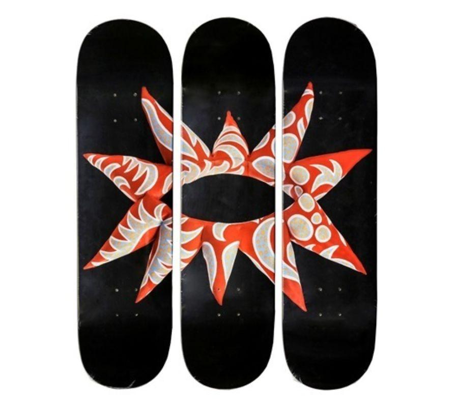 With All My Flowering Heart limited edition skateboard set - Art by Yayoi Kusama