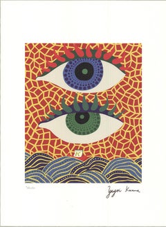 Yayoi Kusama 'Both Eyes' 2005- Offset Lithograph