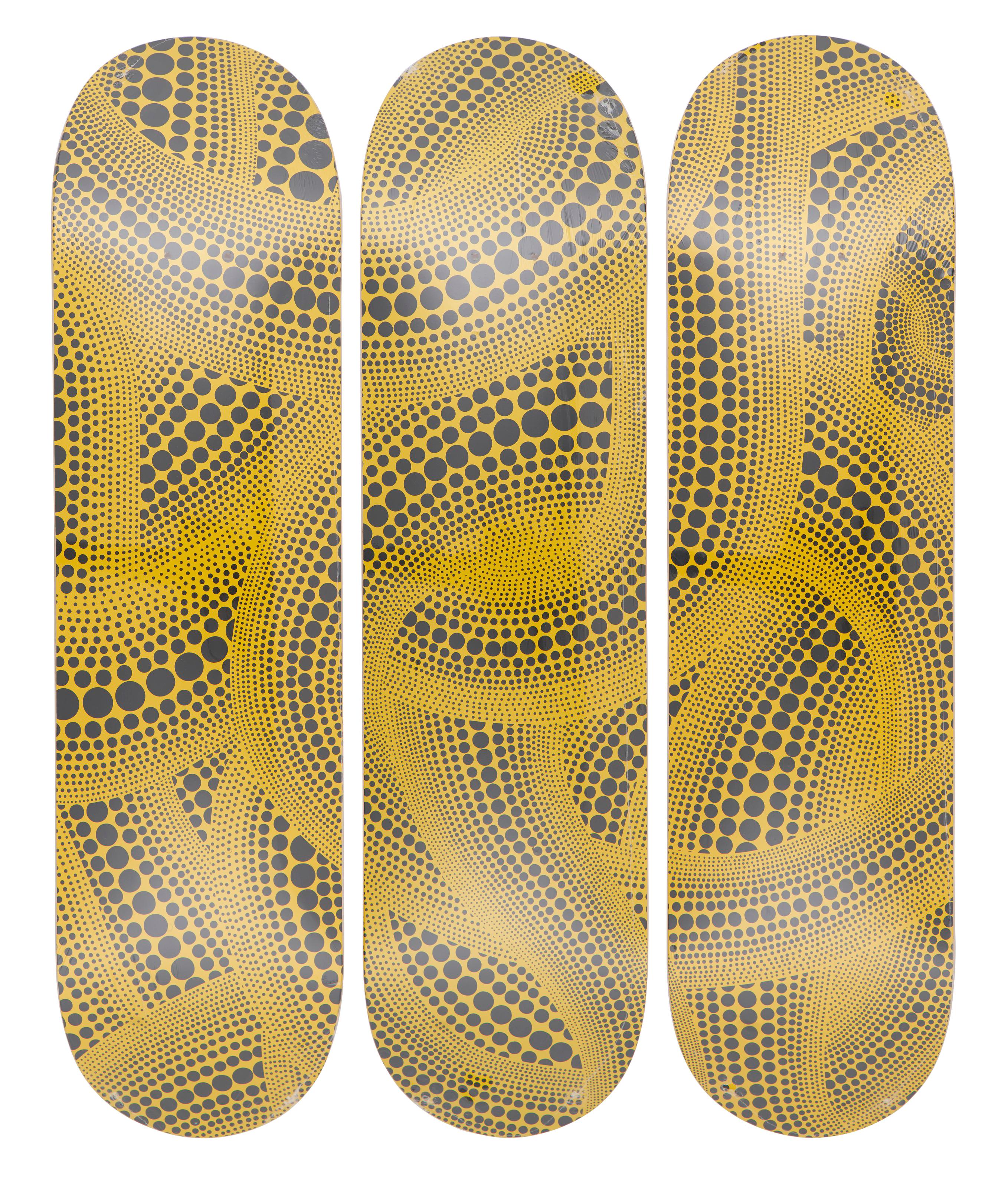 Yellow Trees skateboard set of 3 - Art by Yayoi Kusama