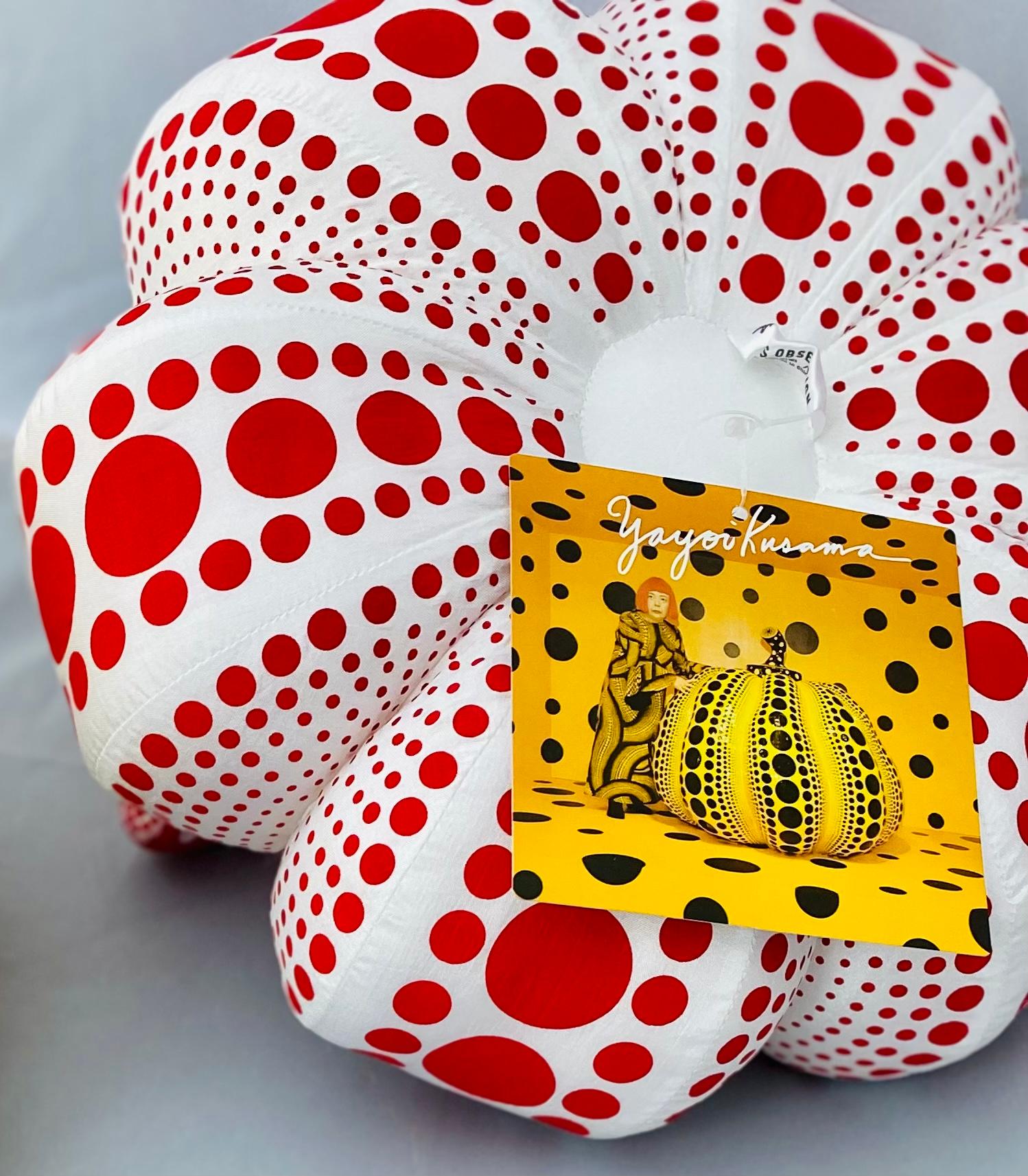 Kusama Plush Pumpkin (Kusama red & white pumpkin) - Sculpture by Yayoi Kusama