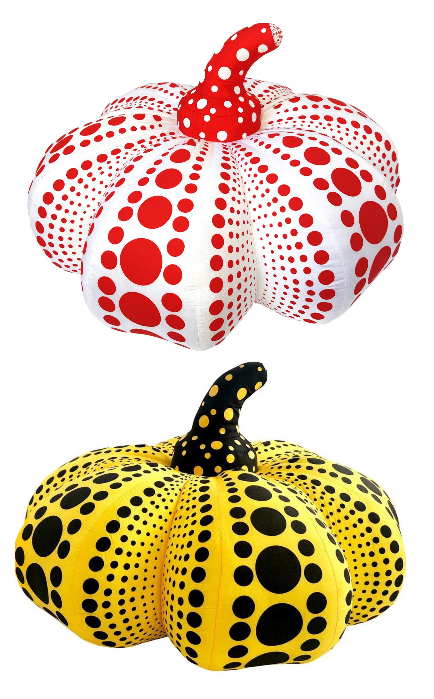 Yayoi Kusama Abstract Sculpture - Kusama Pumpkins (large plush: set of 2 works) 