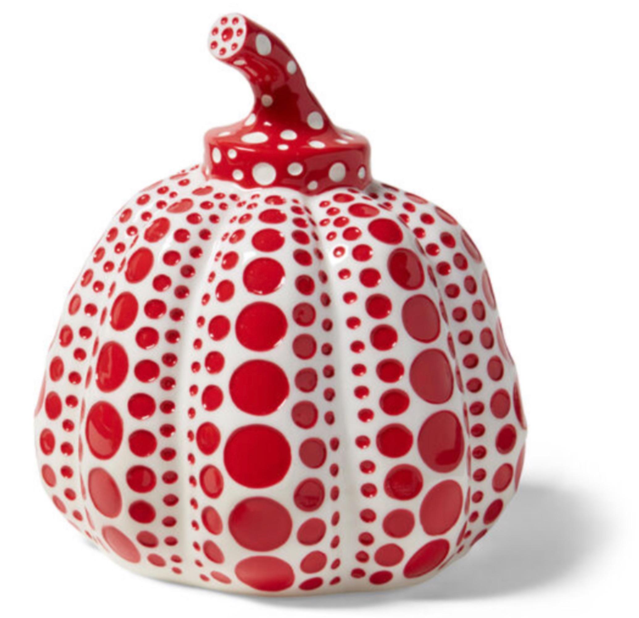 Yayoi Kusama Figurative Sculpture - Pumpkin (Red & White)