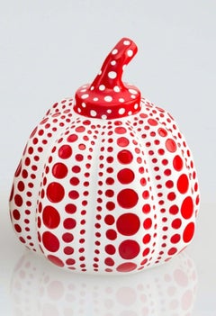 Pumpkin (Red & White), Painted Cast Resin Sculpture, Yayoi Kusama