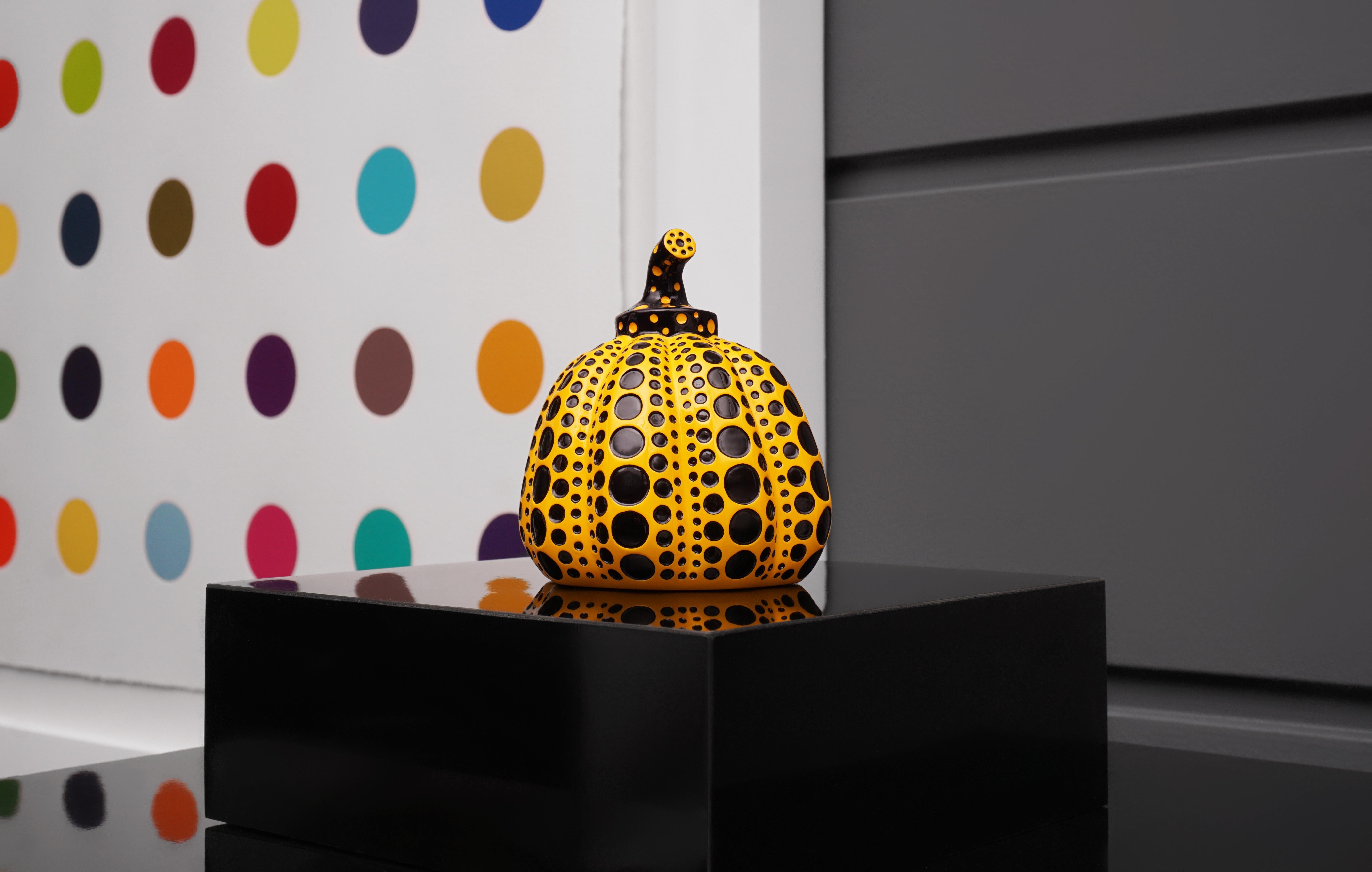 'Pumpkin' Yellow/Black Pumpkin Pop Art Resin Sculpture, 2016 For Sale 4