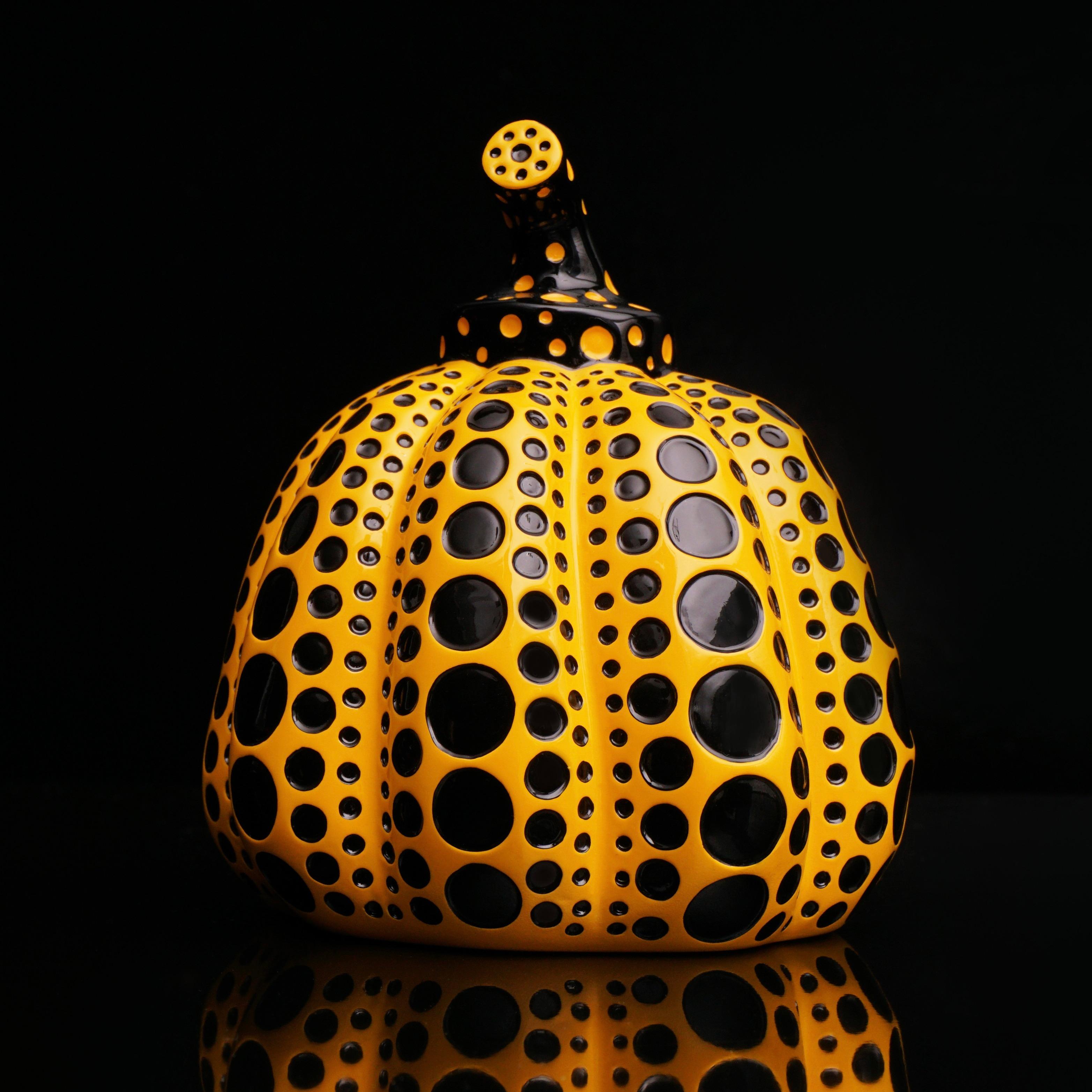 'Pumpkin' Yellow/Black Pumpkin Pop Art Resin Sculpture, 2016 For Sale 5