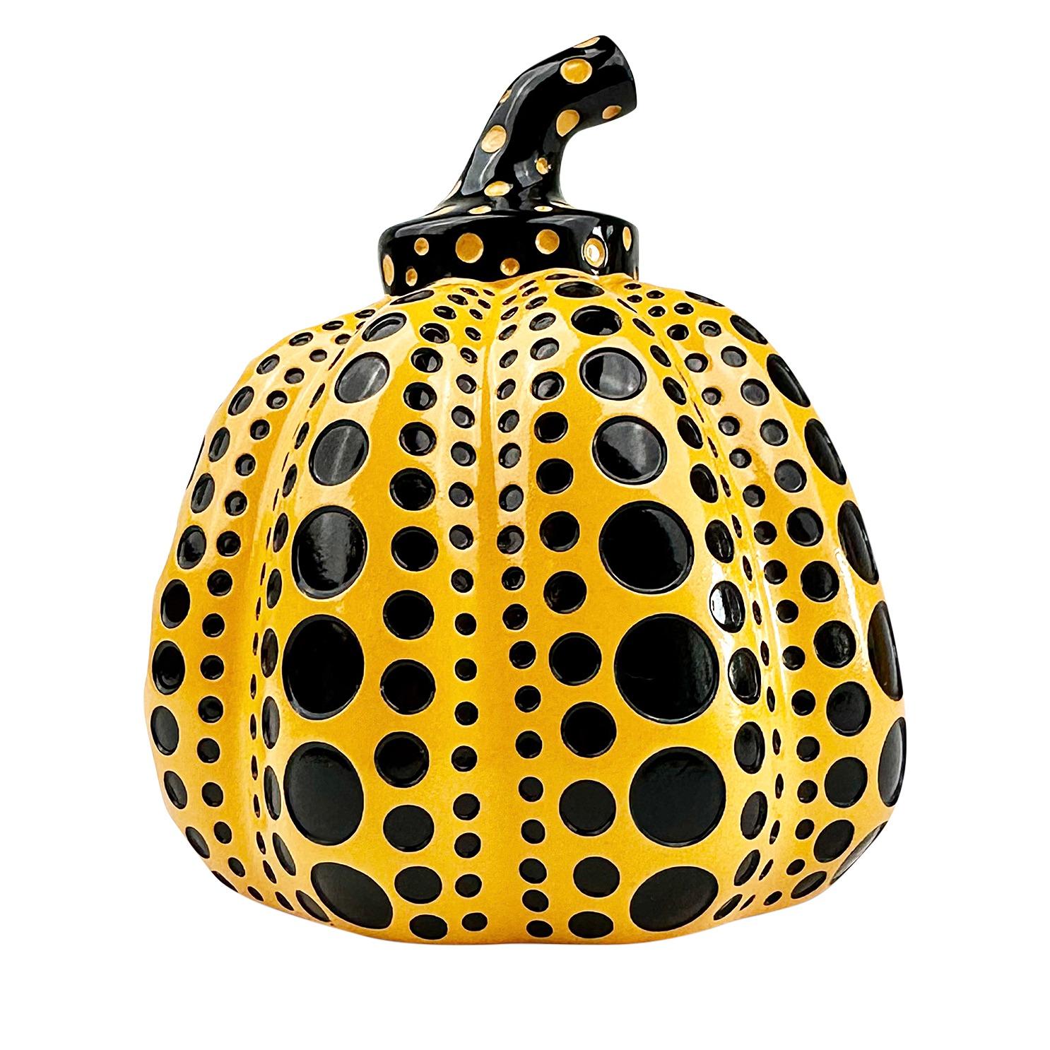 Pumpkins (Yellow & Black & Red & White) Two Painted Sculptures Yayoi Kusama For Sale 4
