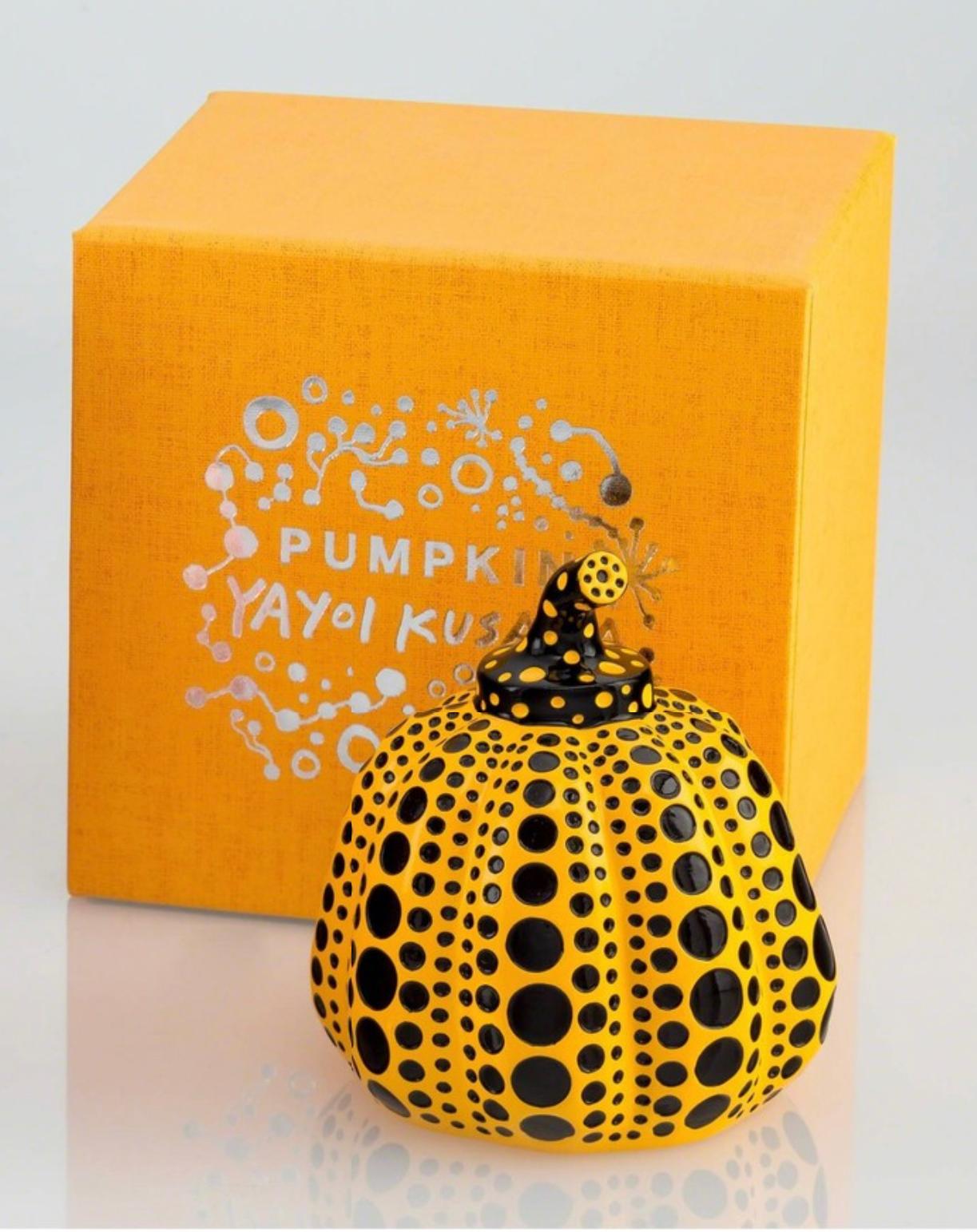 Pumpkins (Yellow & Black & Red & White) Two Painted Sculptures Yayoi Kusama 2