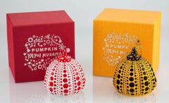 Pumpkins (Yellow 
Black 
Red 
White) Two Painted Sculptures Yayoi Kusama