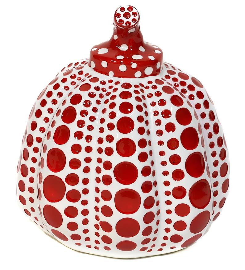 Pumpkins, Yellow/Black, Red/White (Two Sculptures), Yayoi Kusama 草間 彌生 For Sale 4