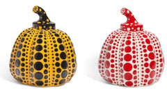 Zucche, giallo/nero, rosso/bianco (due sculture), Yayoi Kusama 草間 彌生