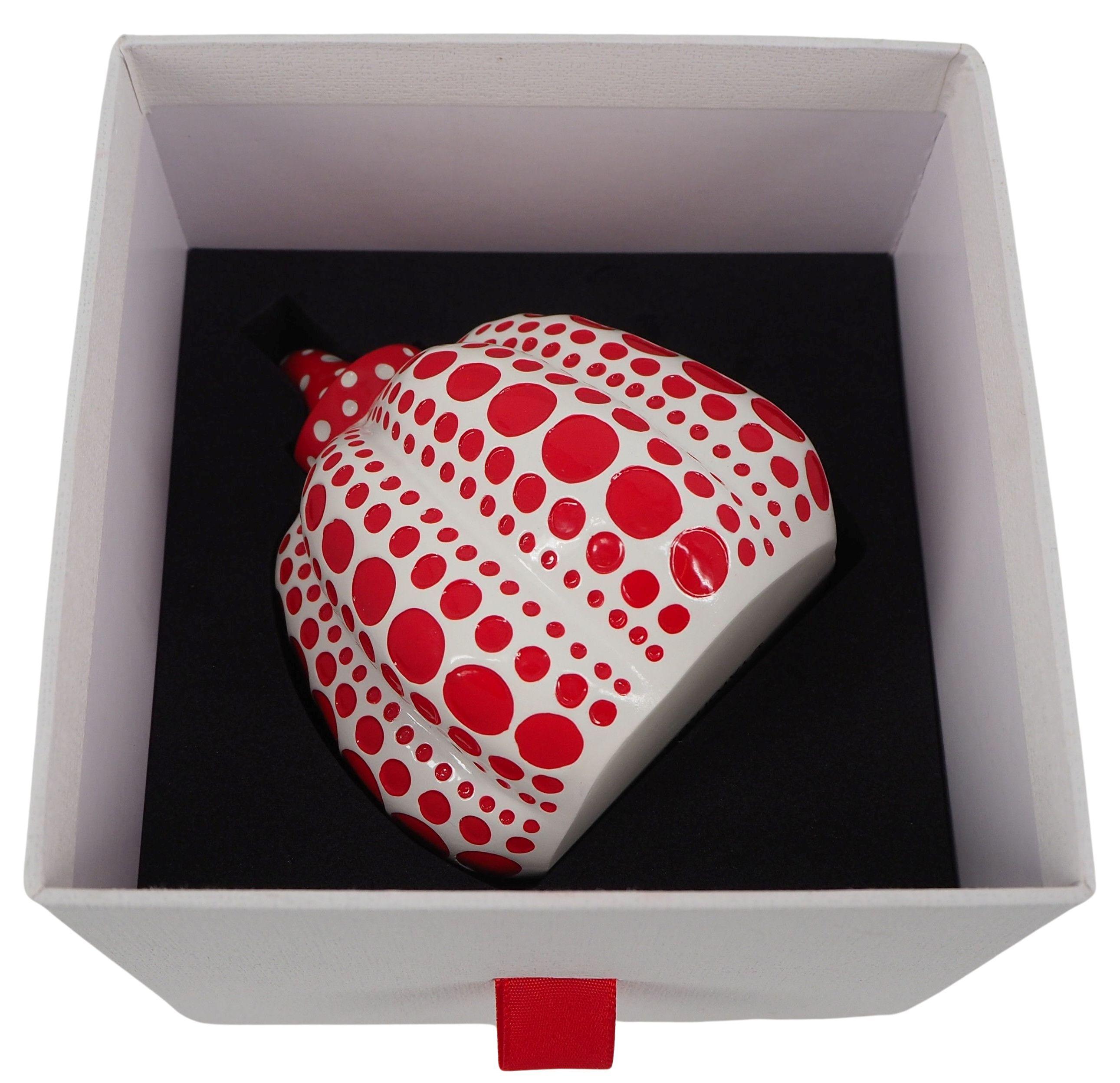 Red Pumpkin (Dot Obsession Red) - Original sculpture with original case For Sale 4