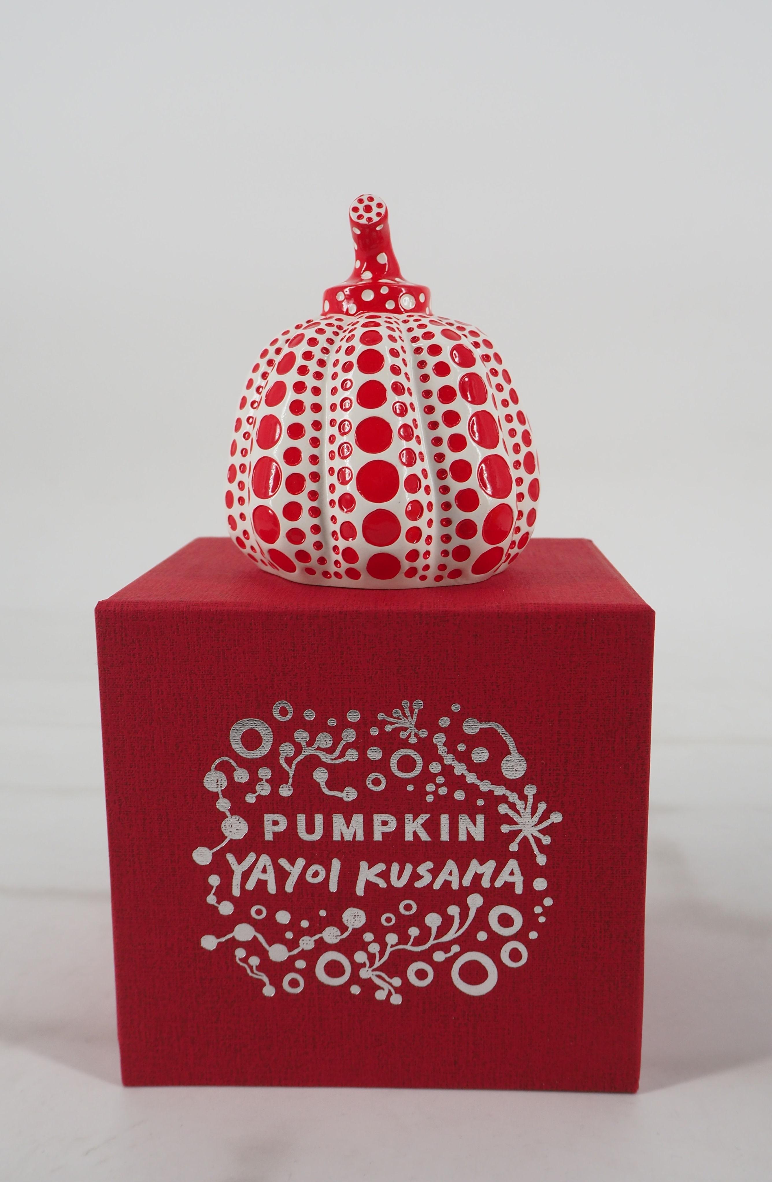 Yayoi Kusama Figurative Sculpture - Red Pumpkin (Dot Obsession Red) - Original sculpture with original case