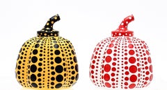Red/White & Yellow/Black Pumpkins (two sculptures)