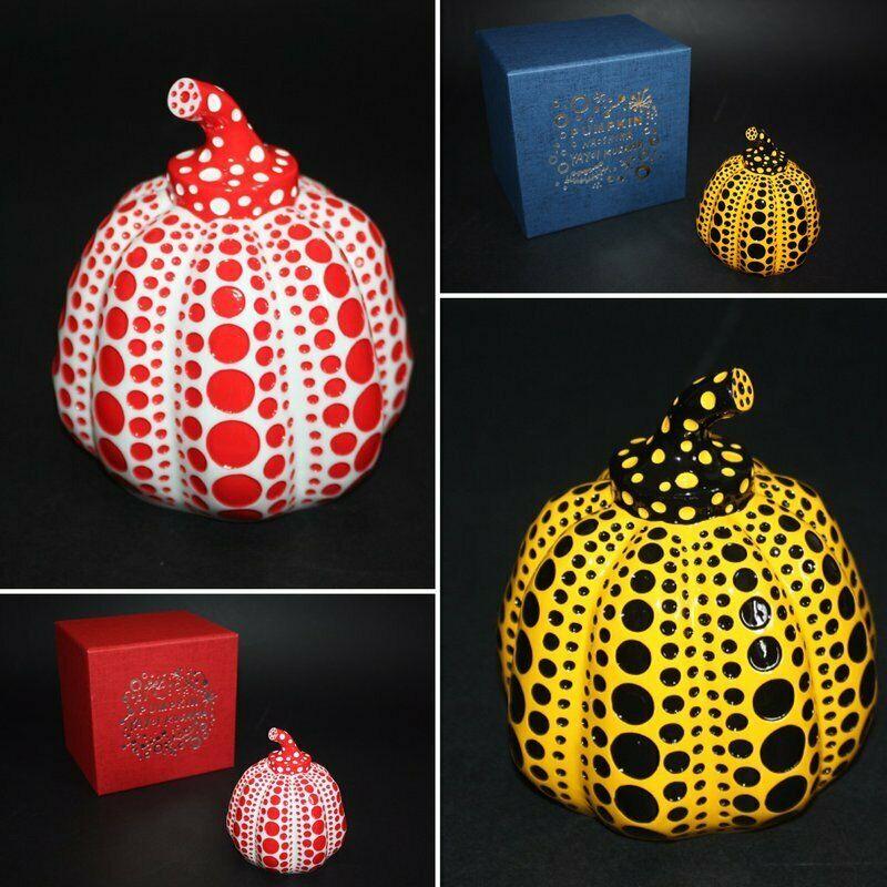 Red/White & Yellow/Black Pumpkins (two sculptures) - Sculpture by Yayoi Kusama