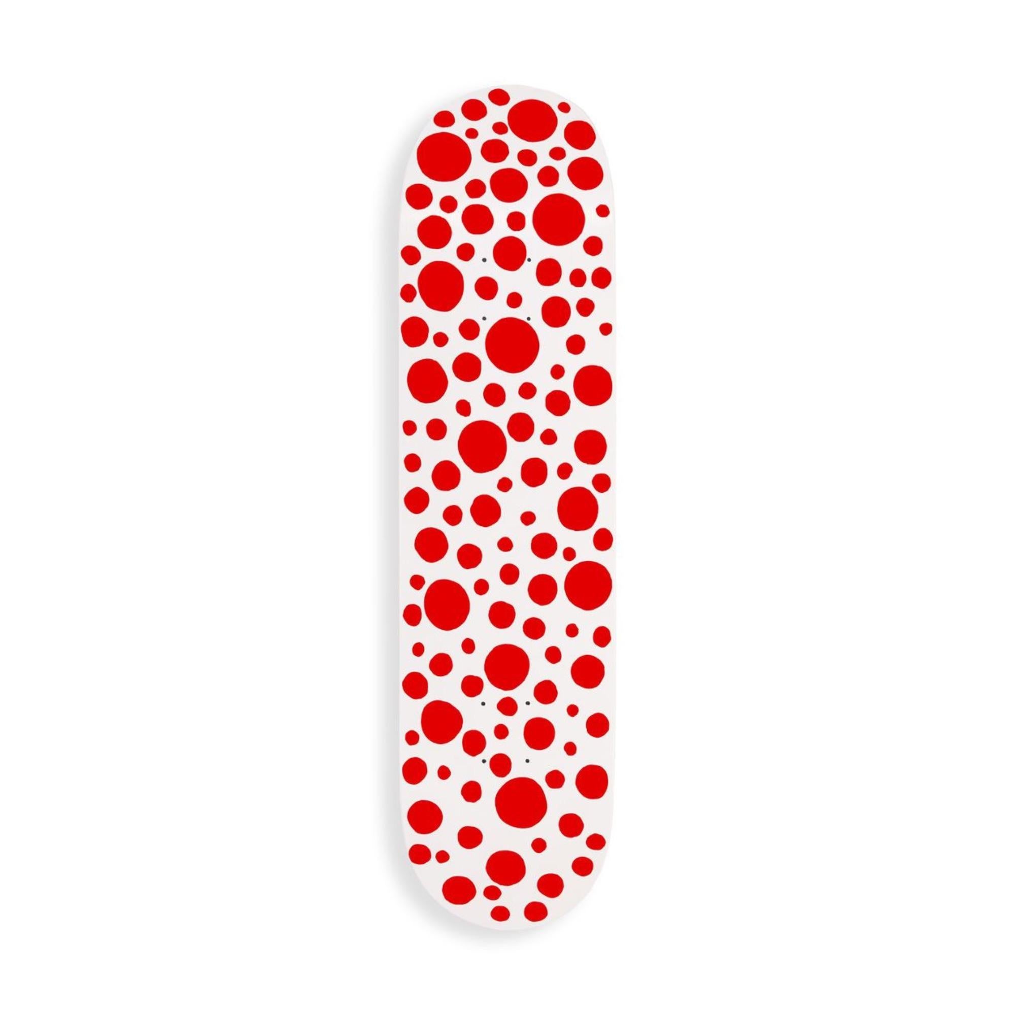 Yayoi Kusama Figurative Sculpture - Small Red Dots Skateboard (Red & White)