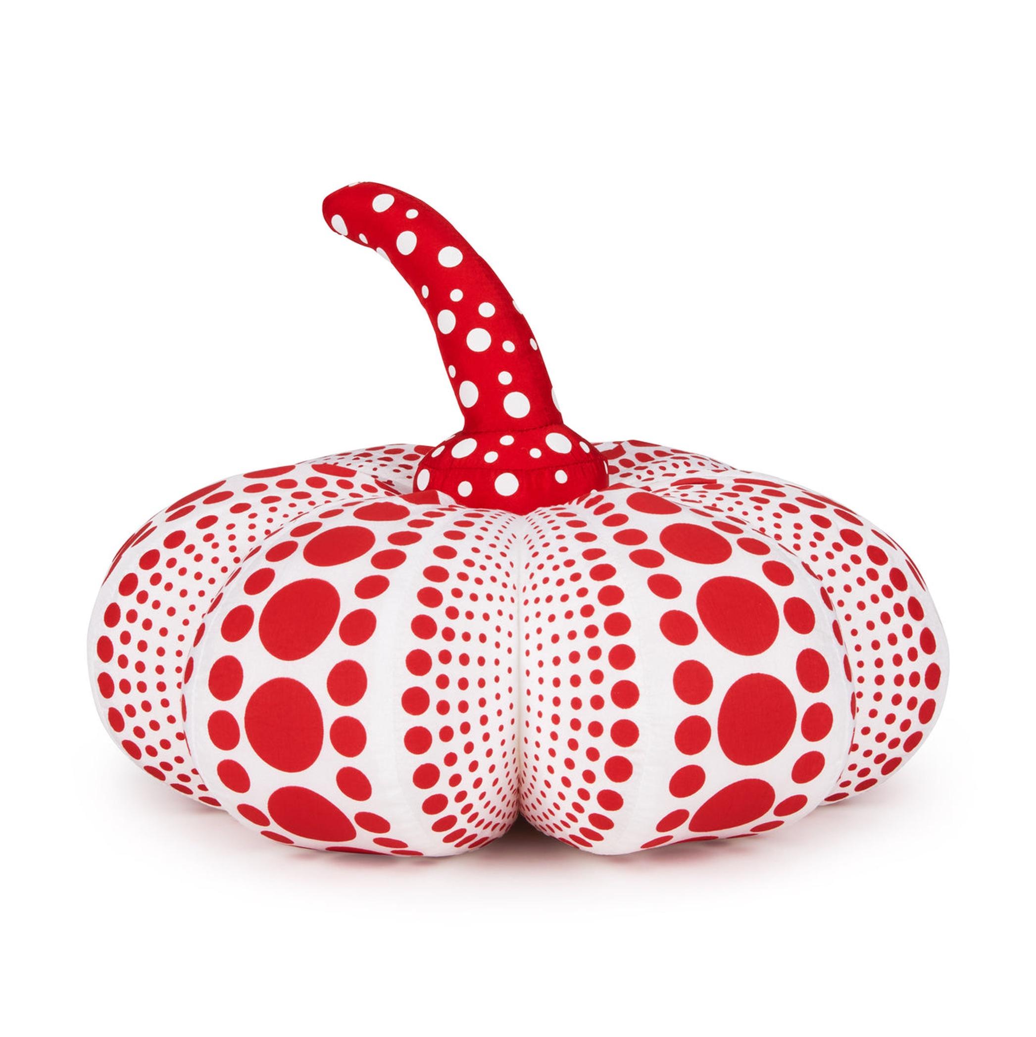 Yayoi Kusama Großer Plüsch-Pumpkin (Roter und weißer Kürbis) im Angebot 1