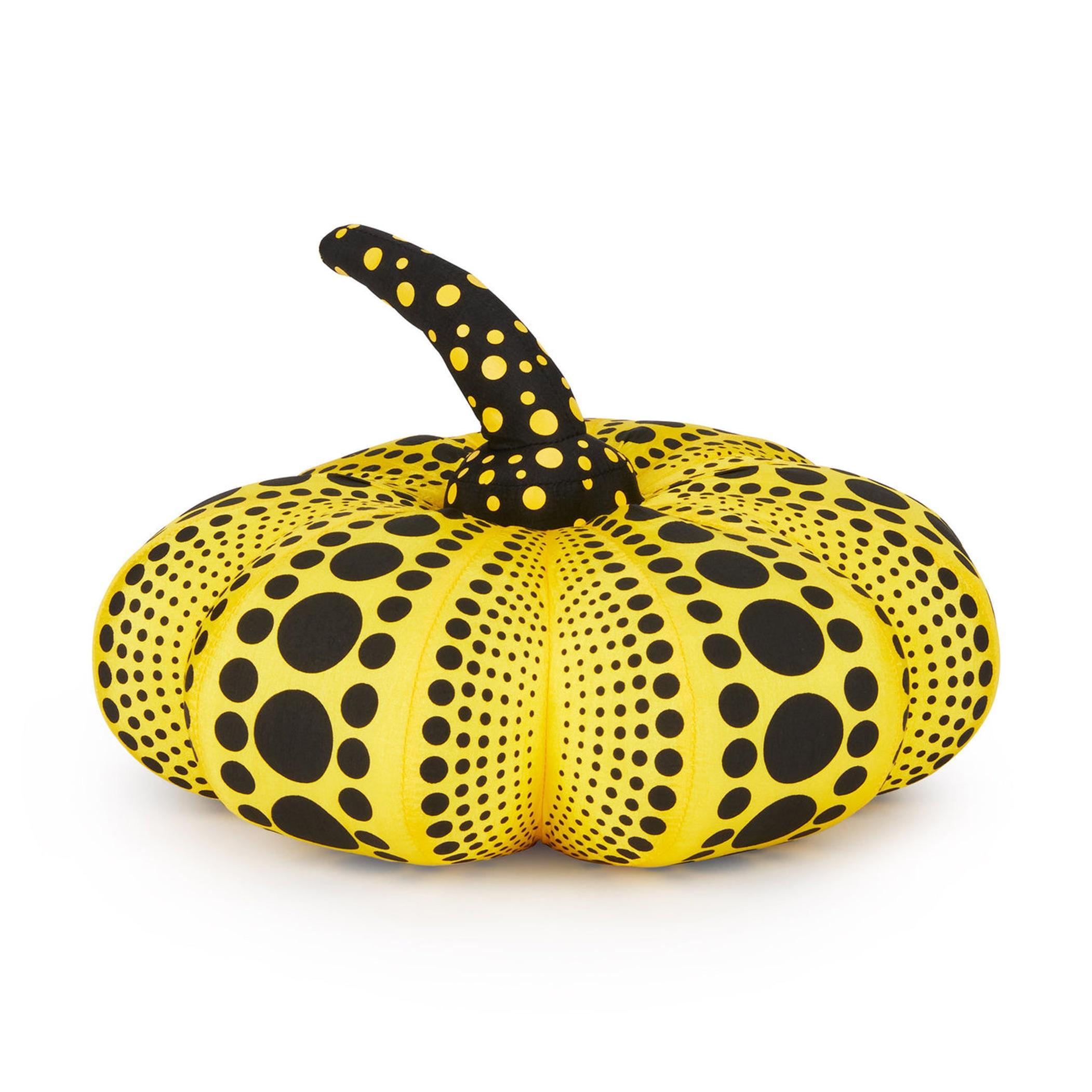 Zucca di peluche di Yayoi Kusama (zucca gialla e nera) in vendita 1
