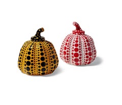Set di due zucche di Yayoi Kusama: Giallo e nero / Rosso e bianco:
