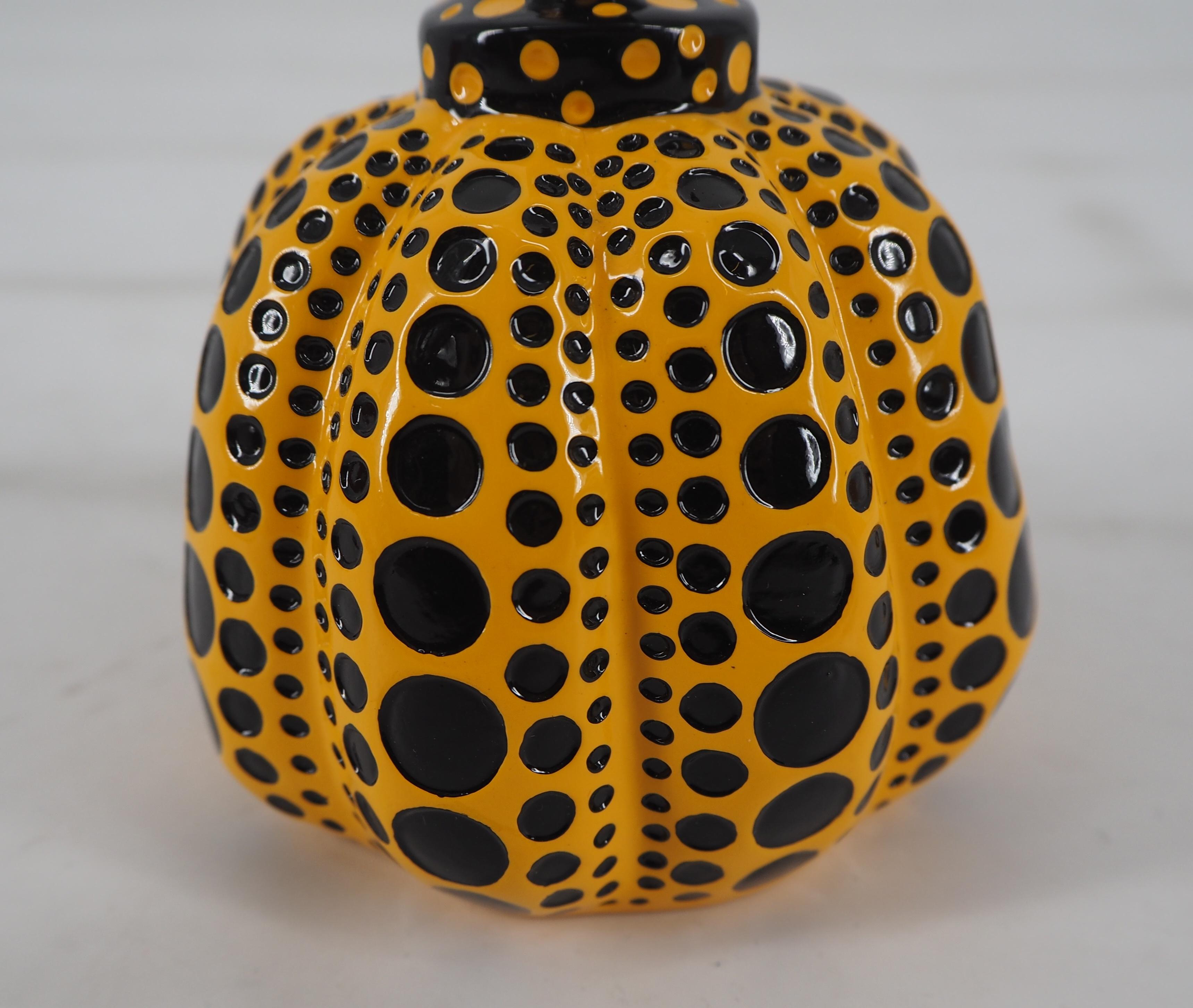 Yellow Pumpkin (Dot Obsession) - Original sculpture with original case For Sale 7