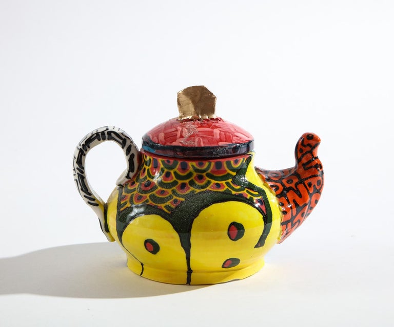 Yayoi Kusama Teapot and Box Set in Glazed Porcelain by Roberto Lugo at