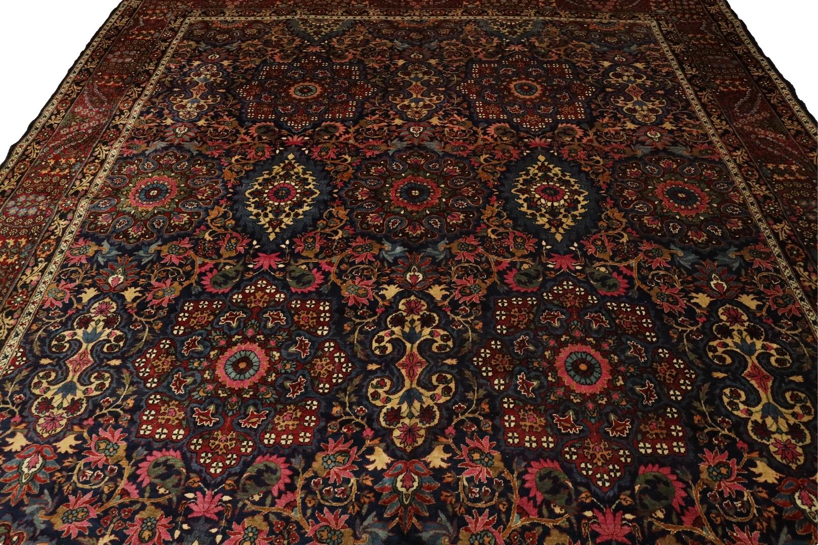 Yazd-Kerman Antiker Teppich- 10'5