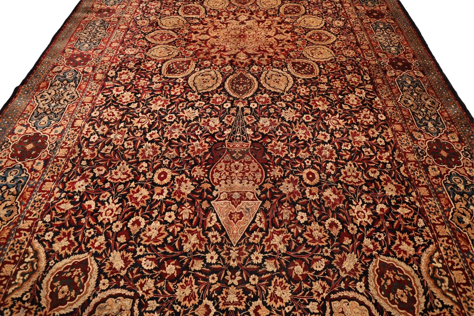Behold the exquisite beauty of the antique Yazd-Kerman rug, a true masterpiece of Persian rug weaving. Measuring a generous 9'6