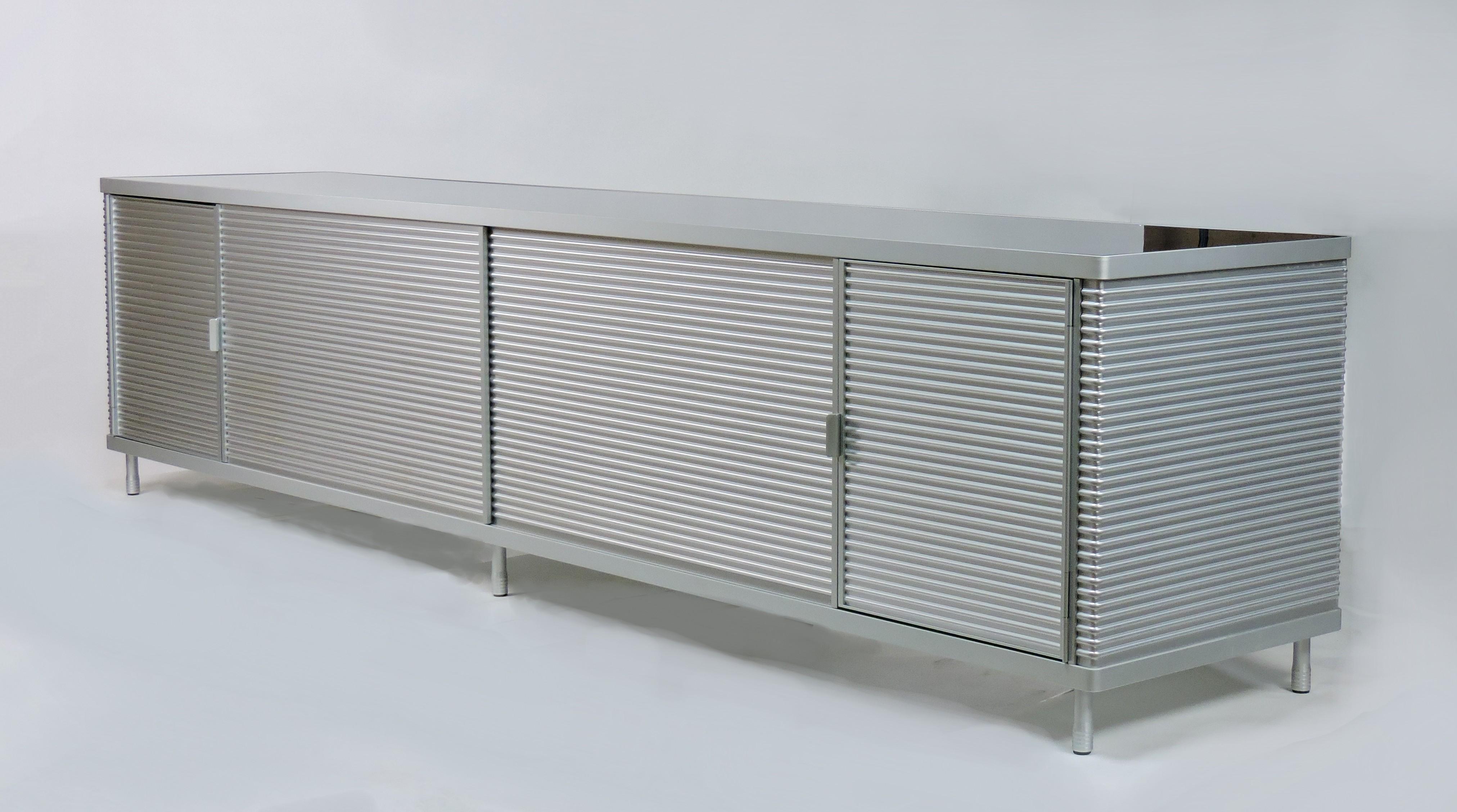 Credenza con armario de aluminio y cristal Ycami PAC de Decoma Design Italia en venta 2