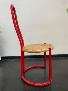 Ycami Red Italian Metal and Cain Dining Chairs 'Set of 4'