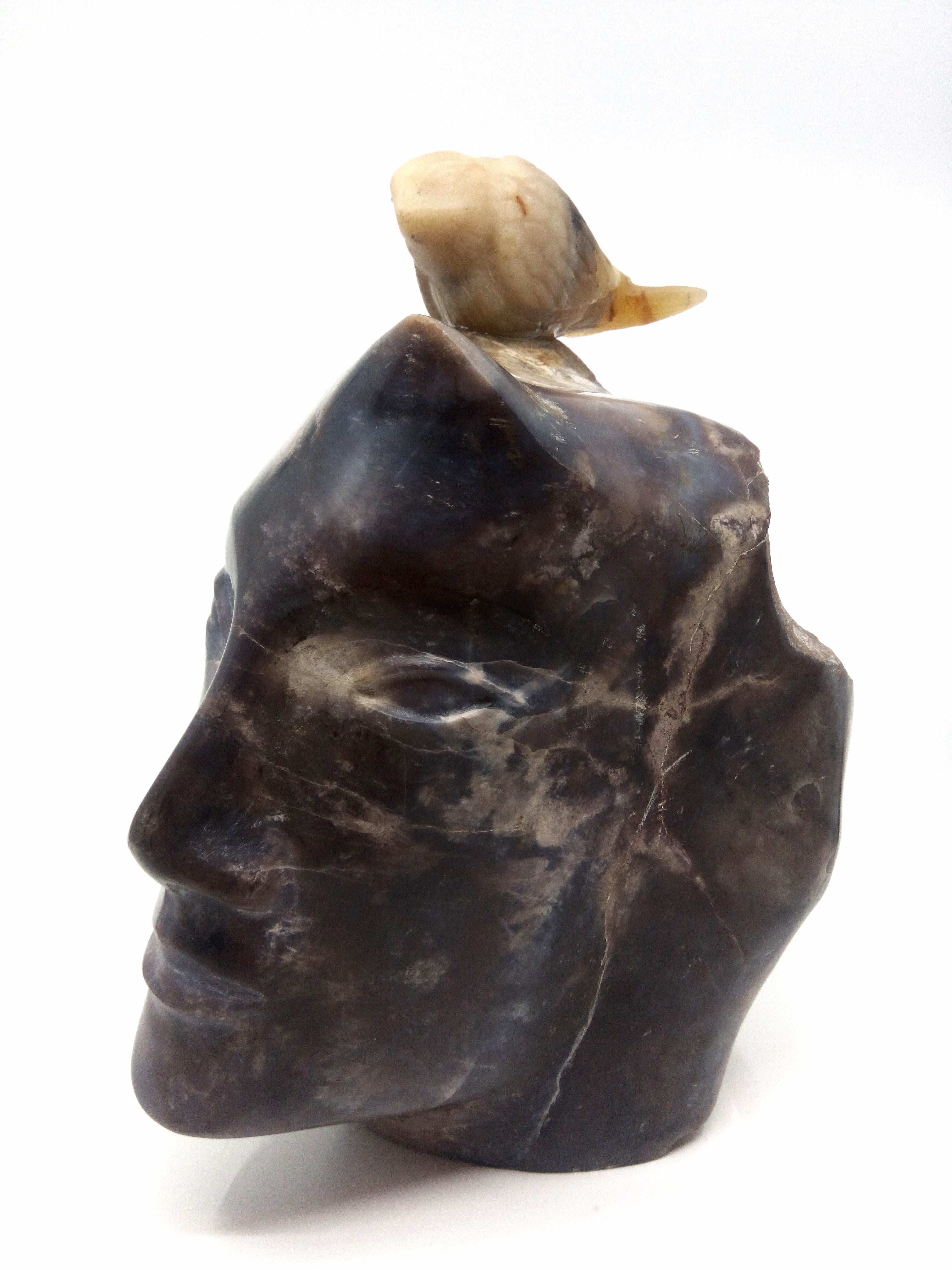 Bird In My Head - Black Still-Life Sculpture by Yücel Kale
