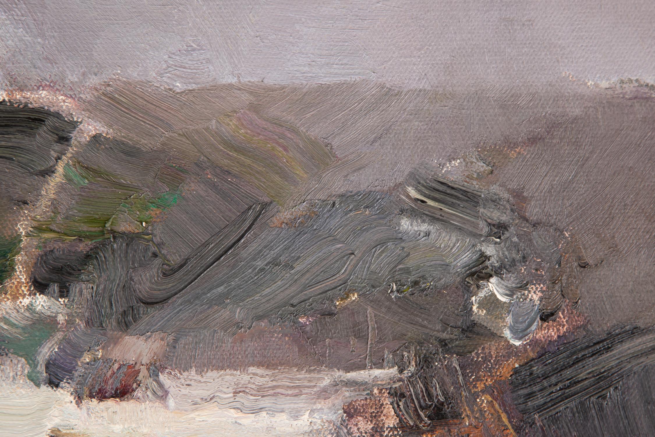 Abstraktes Original-Ölgemälde auf Leinwand „Winter 3“ von Ye Huang im Angebot 4