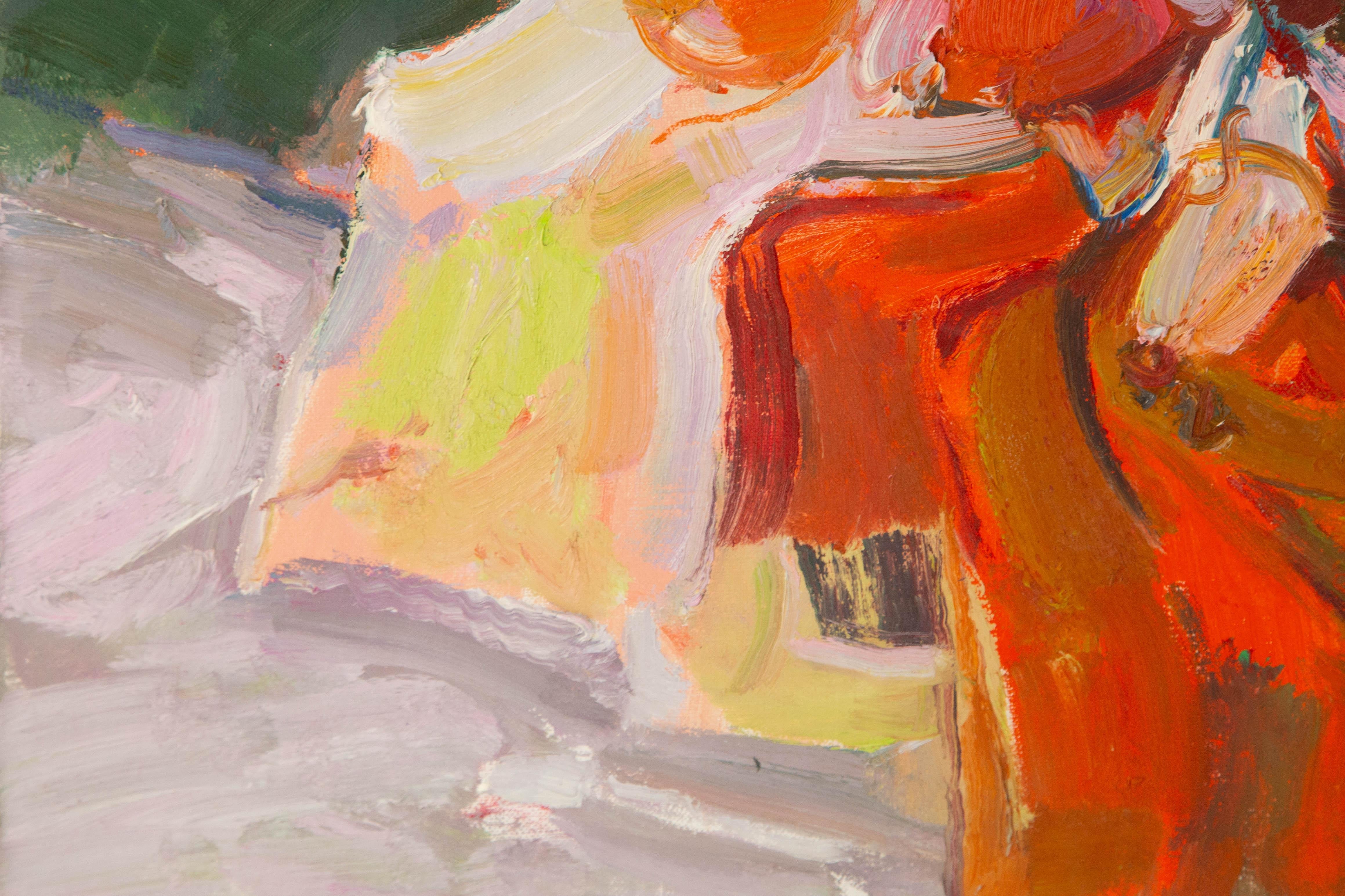 Ye Huang Floral Original Öl auf Leinwand 