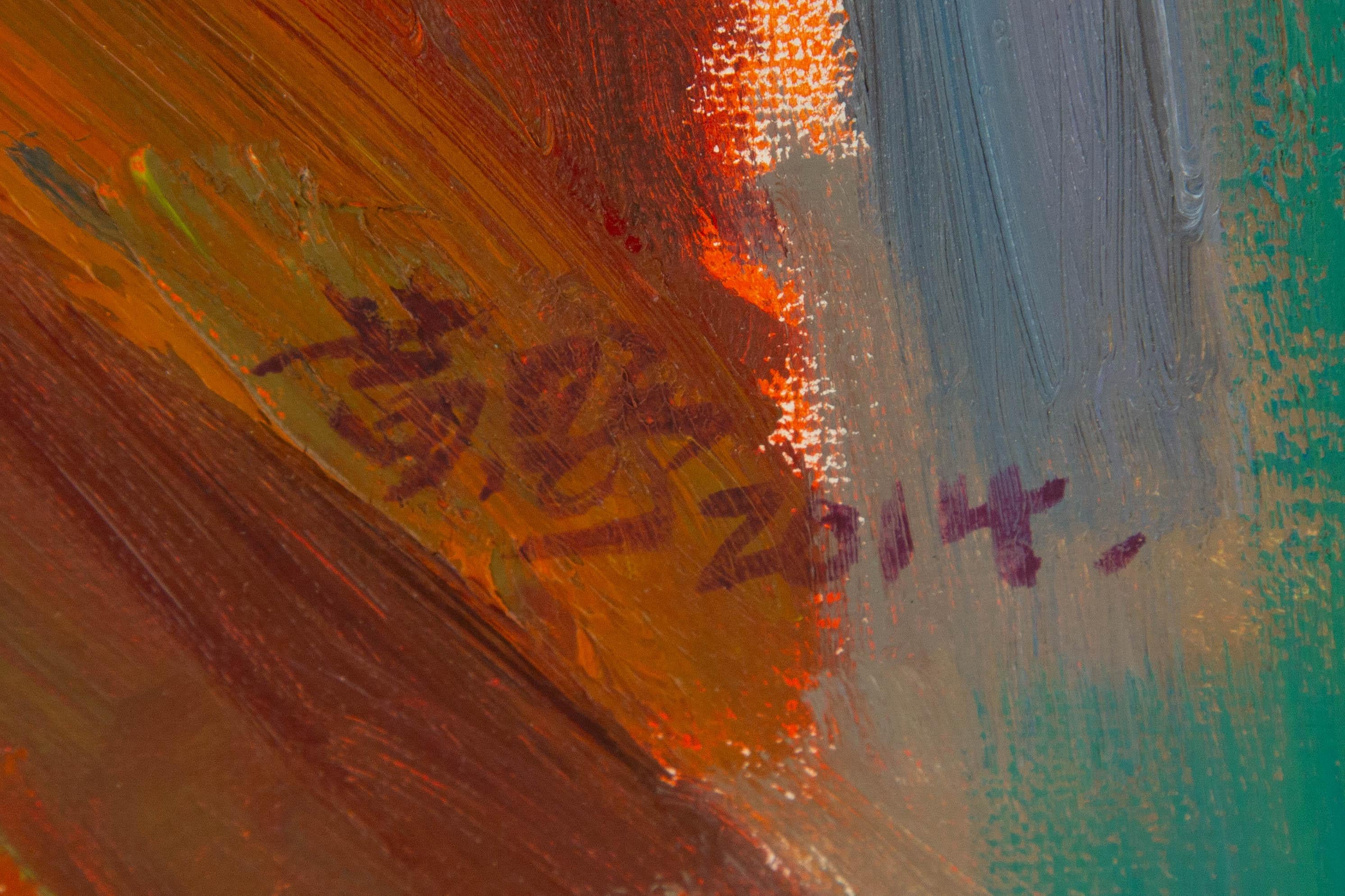 Ye Huang Floral Original Öl auf Leinwand 