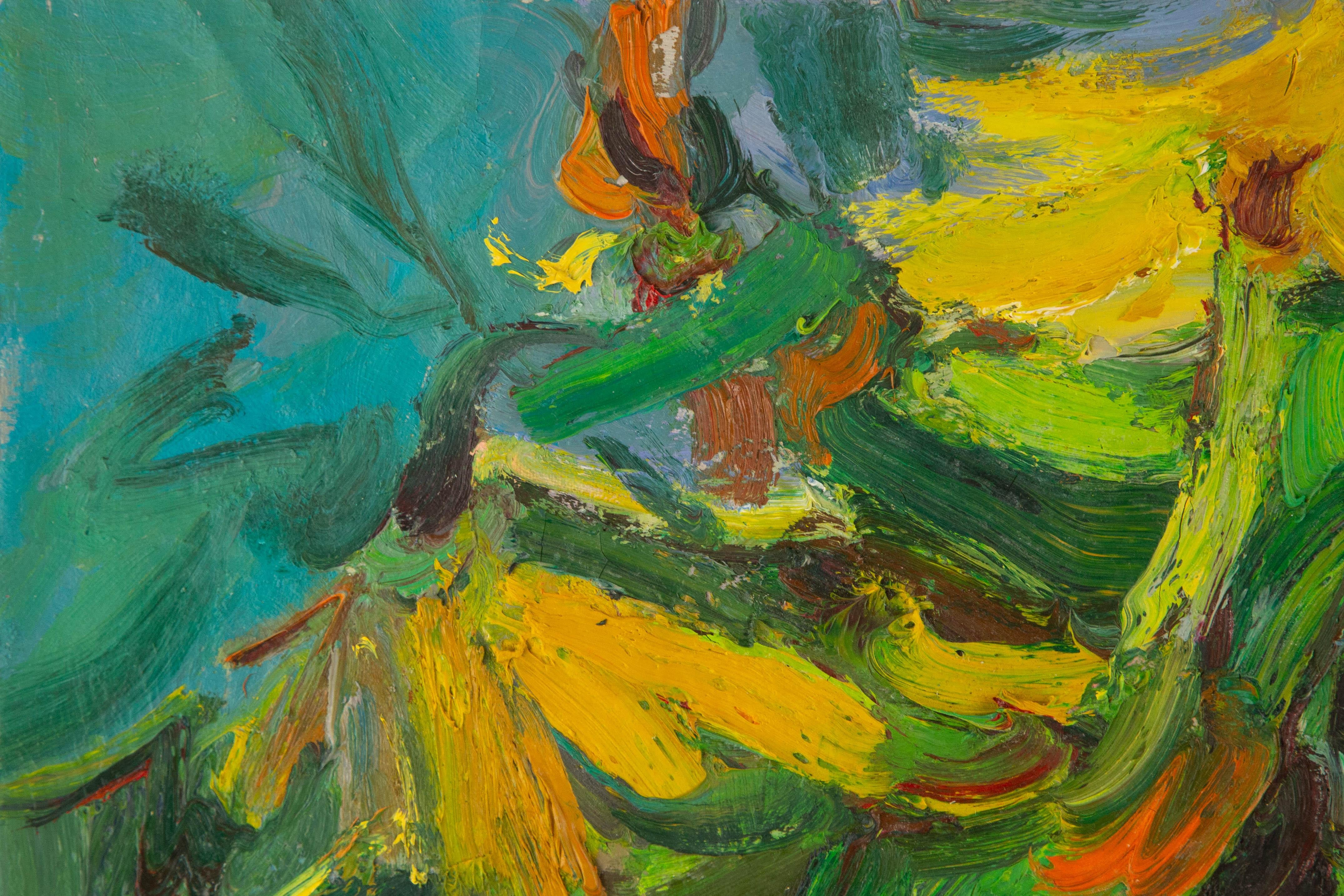 Ye Huang Floral Original Öl auf Leinwand 