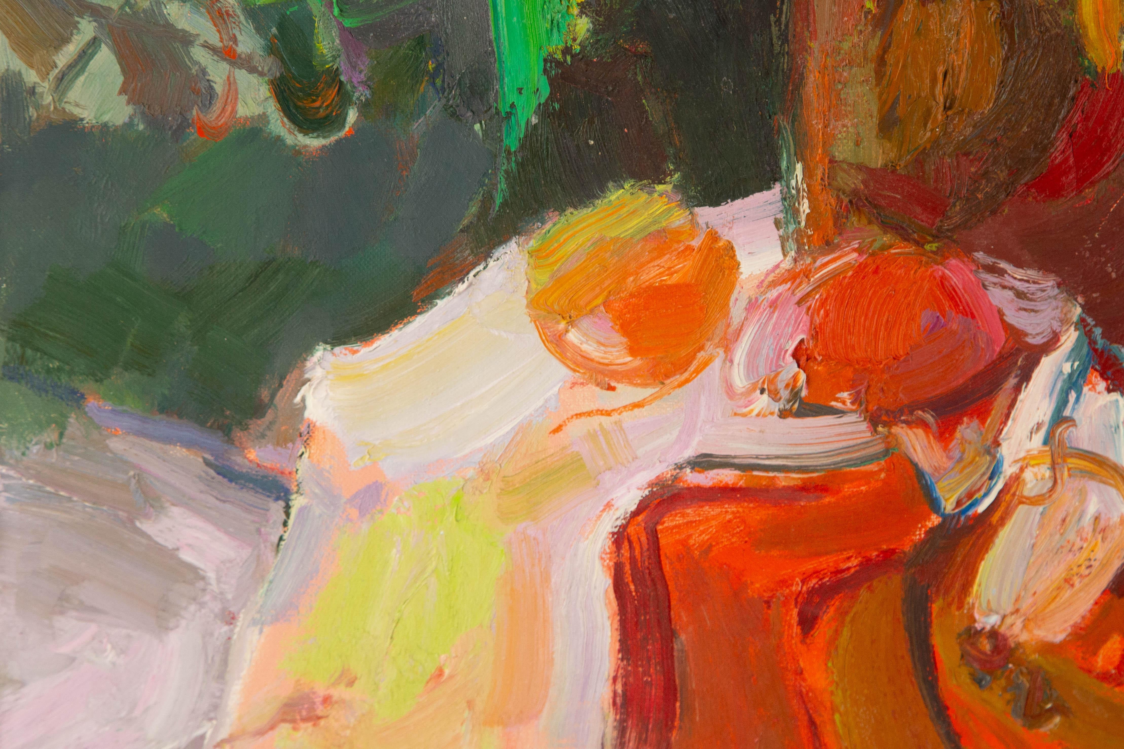 Ye Huang Floral Original Öl auf Leinwand 