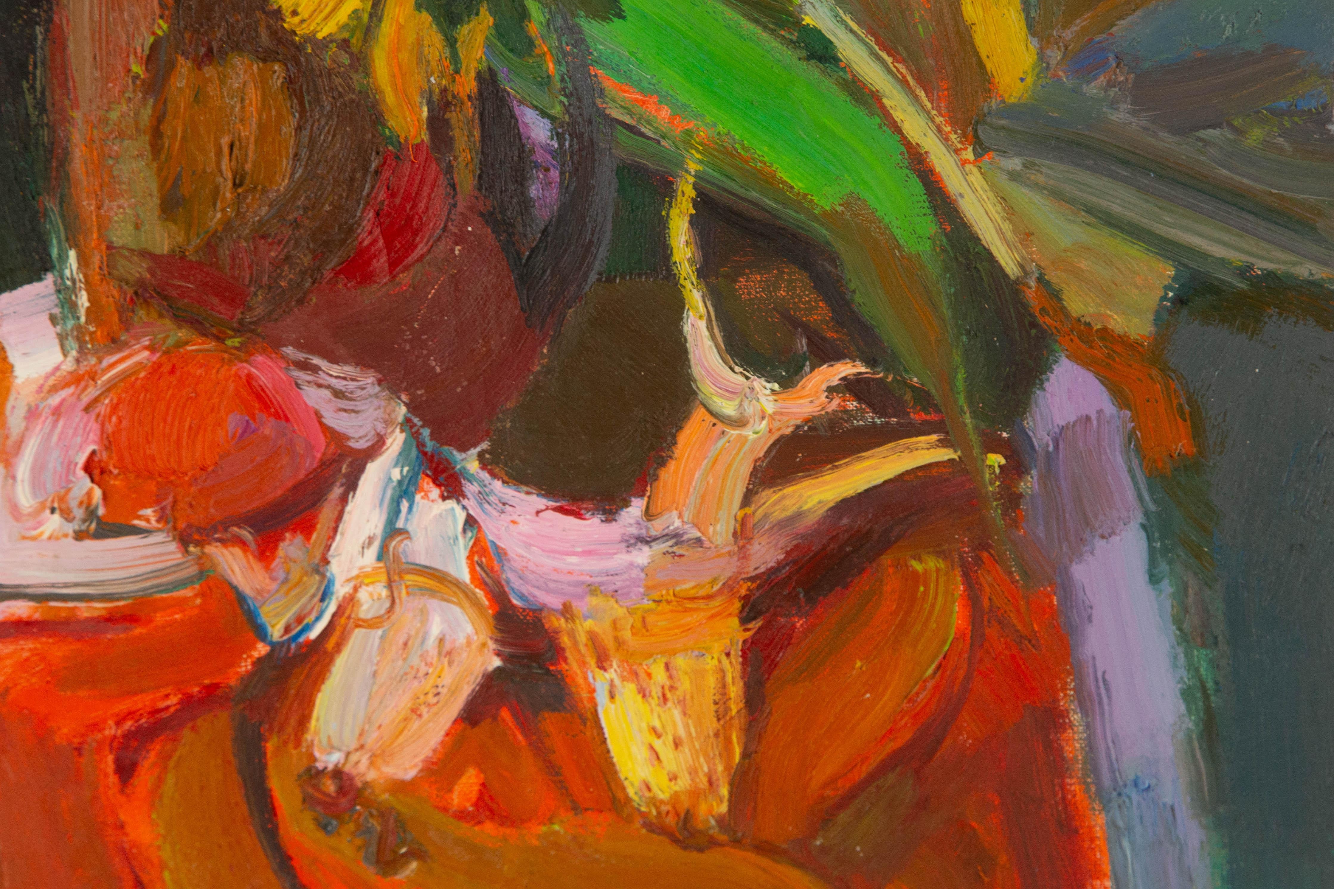 Ye Huang Floral Original Öl auf Leinwand 